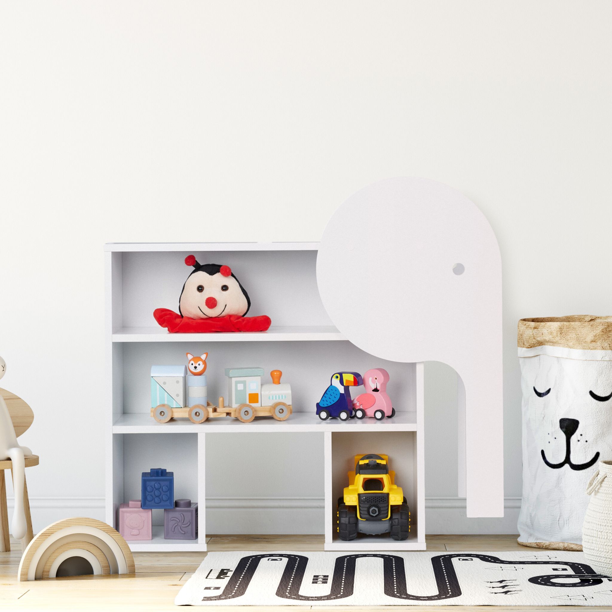 Kinderregal Elefant Weiss von Relaxdays