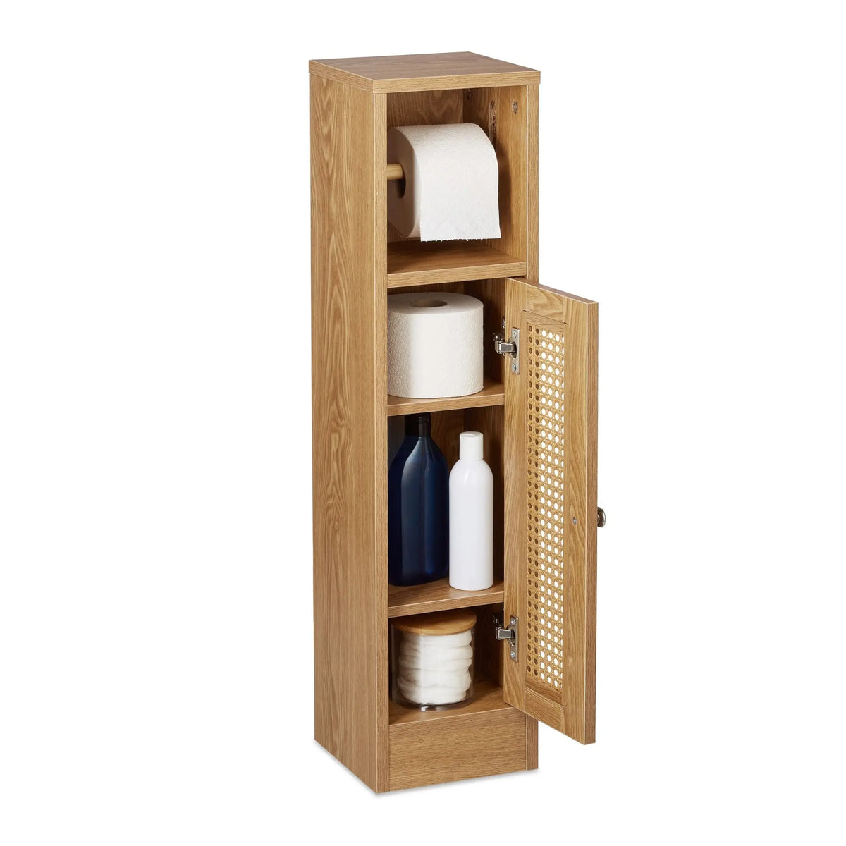 Toilettenpapierhalter stehend Holzoptik Hellbraun von Relaxdays