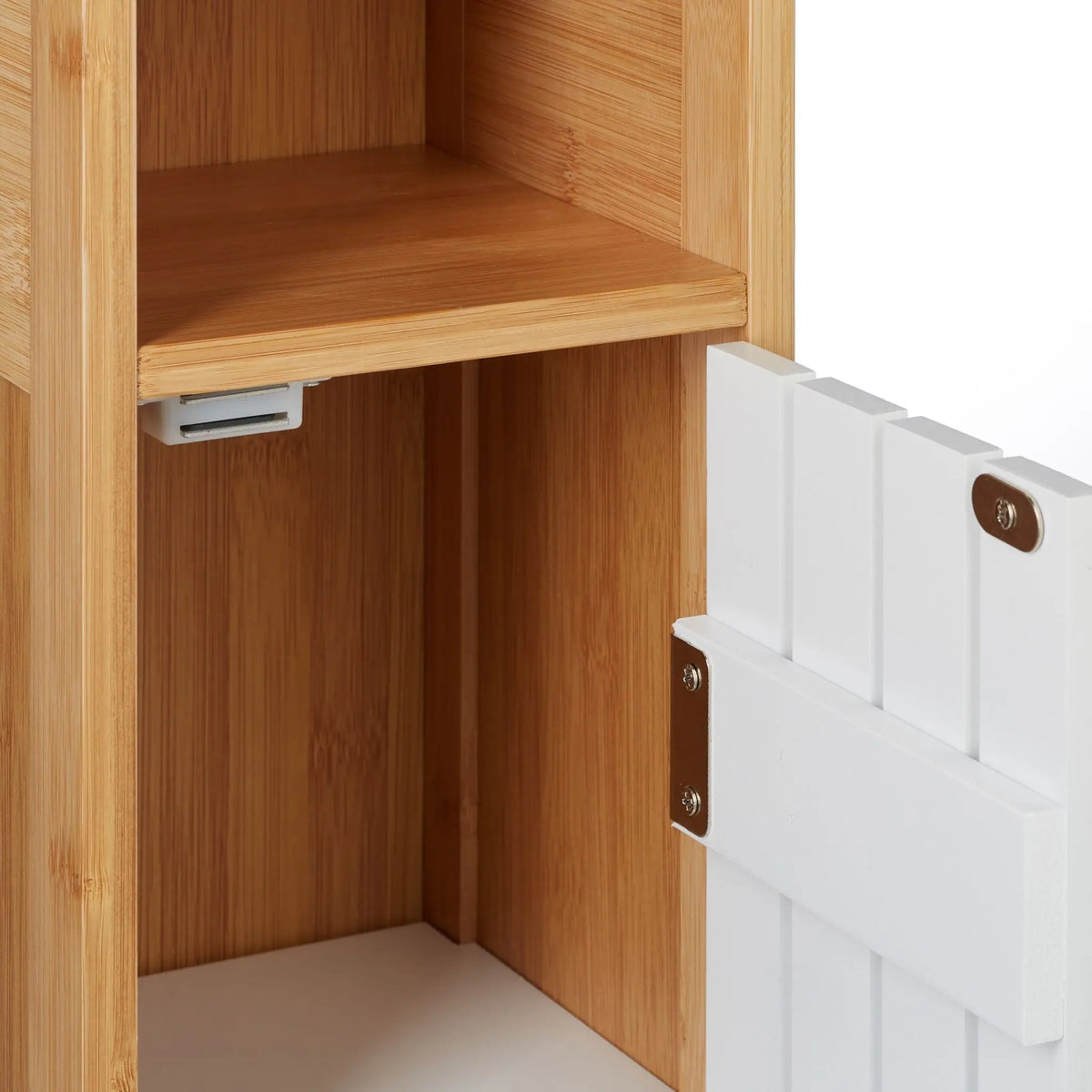 Toilettenpapierhalter stehend Holzoptik Weiss-Hellbraun von Relaxdays