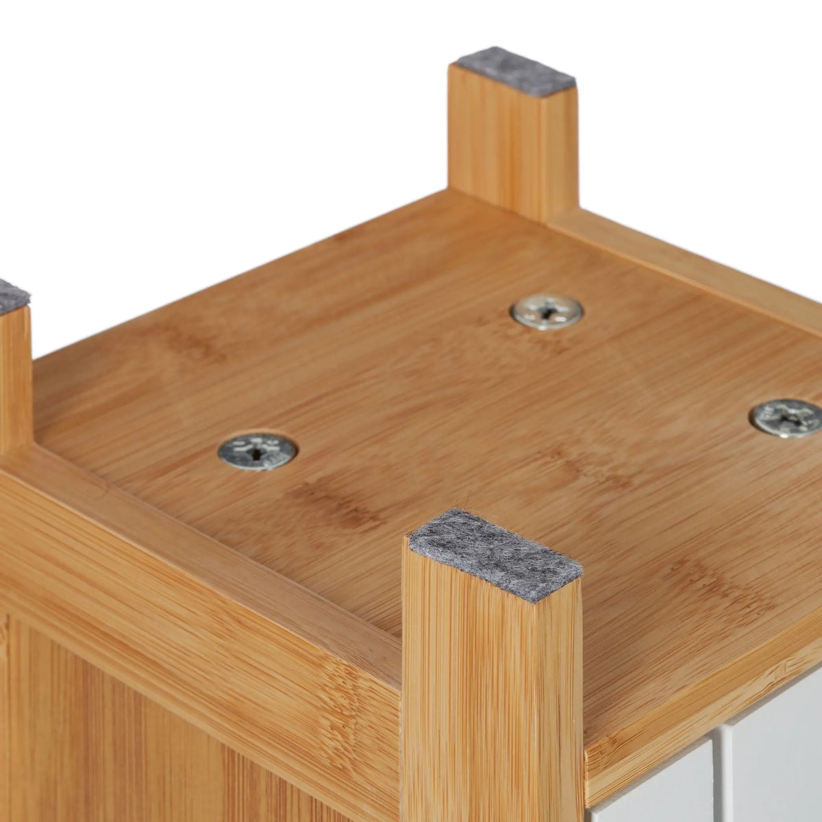 Toilettenpapierhalter stehend Holzoptik Weiss-Hellbraun von Relaxdays