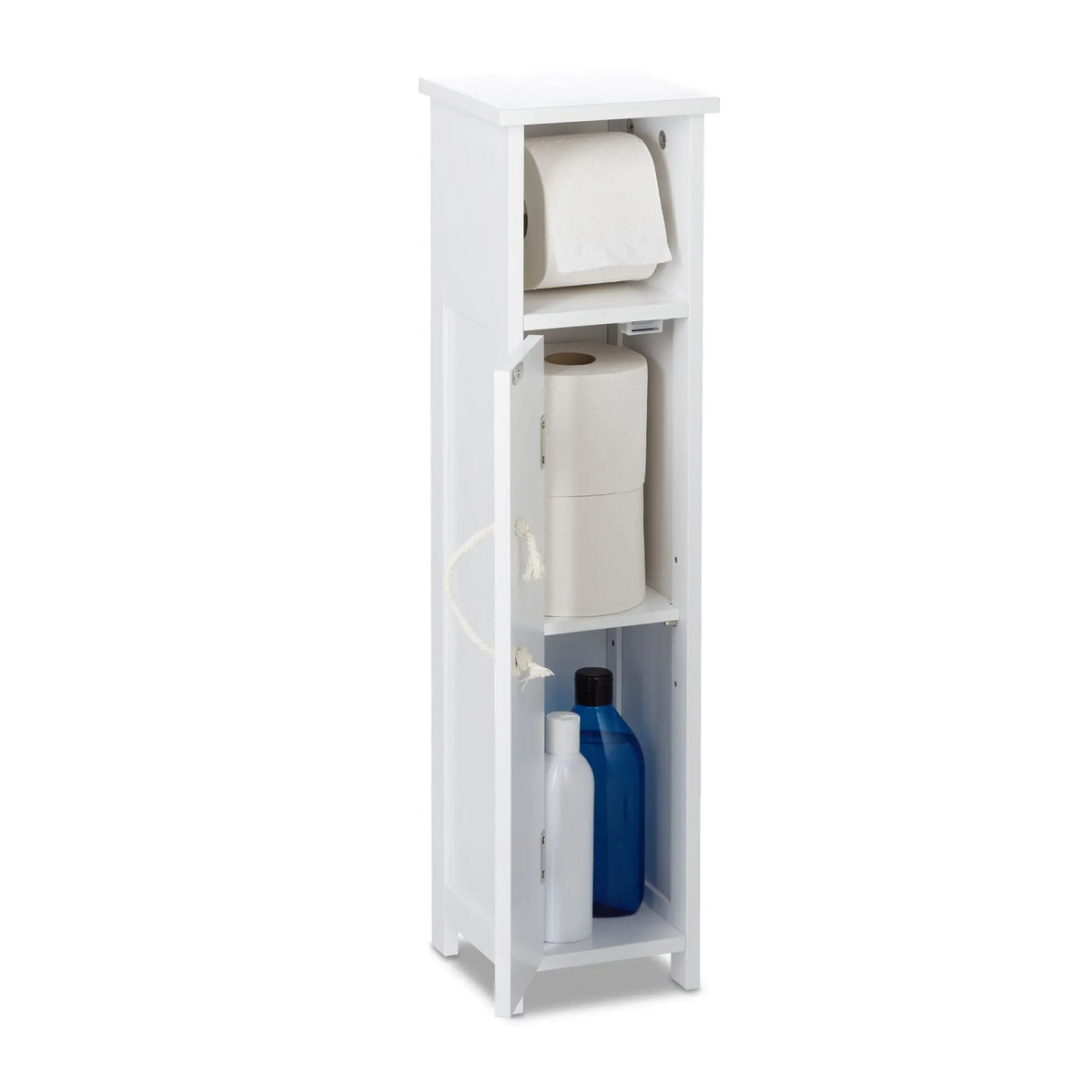 Stehender Toilettenpapierhalter in Weiss Weiss von Relaxdays
