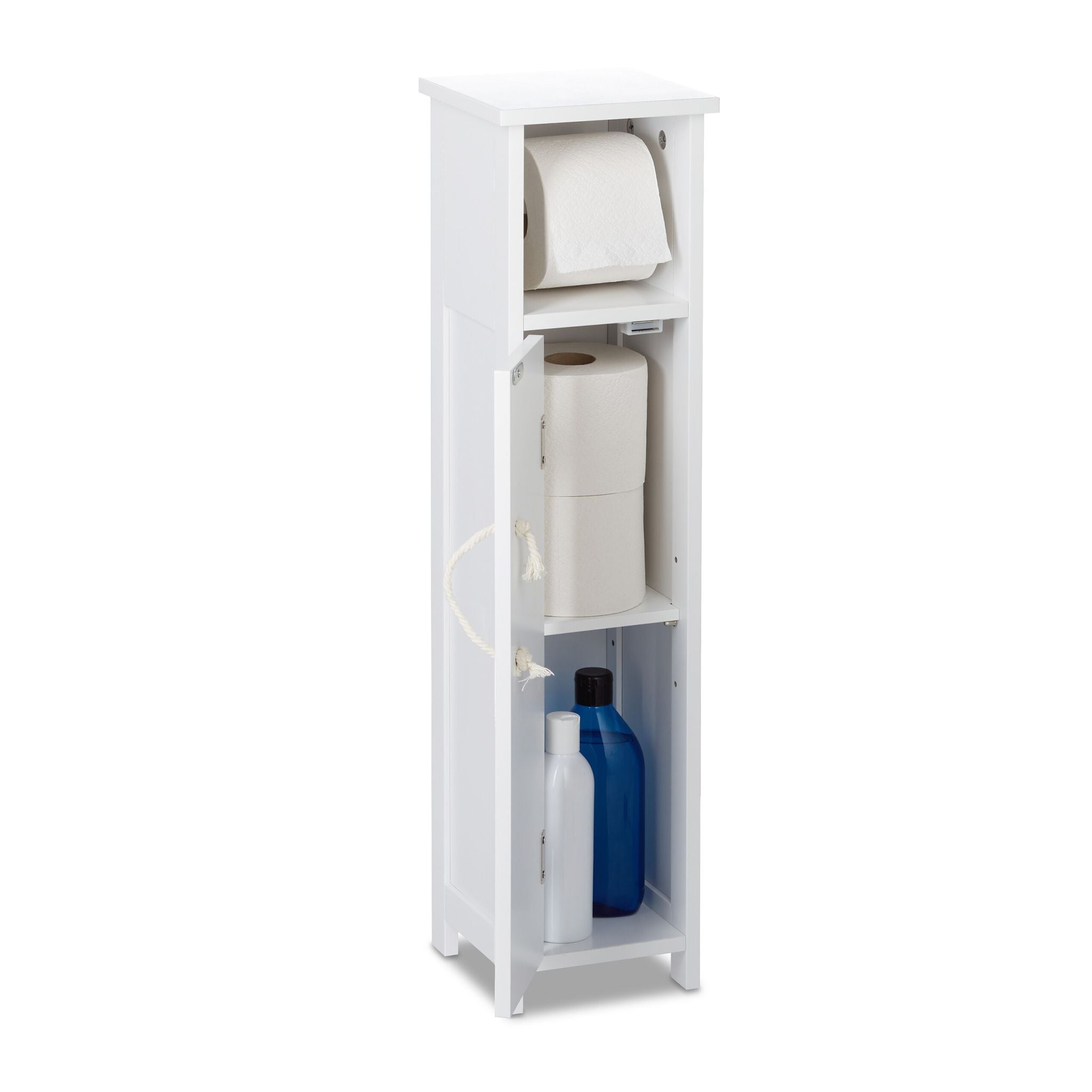 Stehender Toilettenpapierhalter in Weiss Weiss von Relaxdays