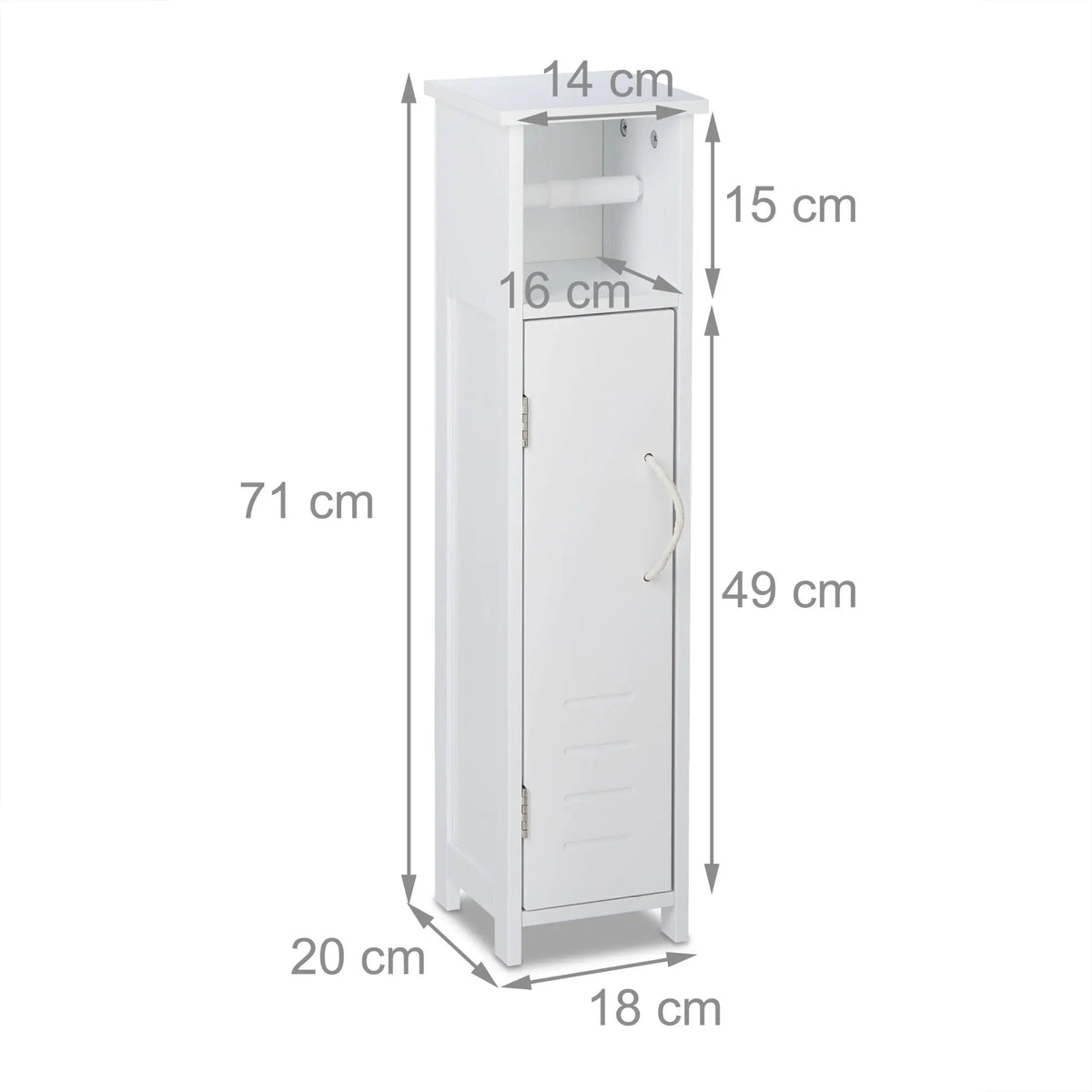 Stehender Toilettenpapierhalter in Weiss Weiss von Relaxdays