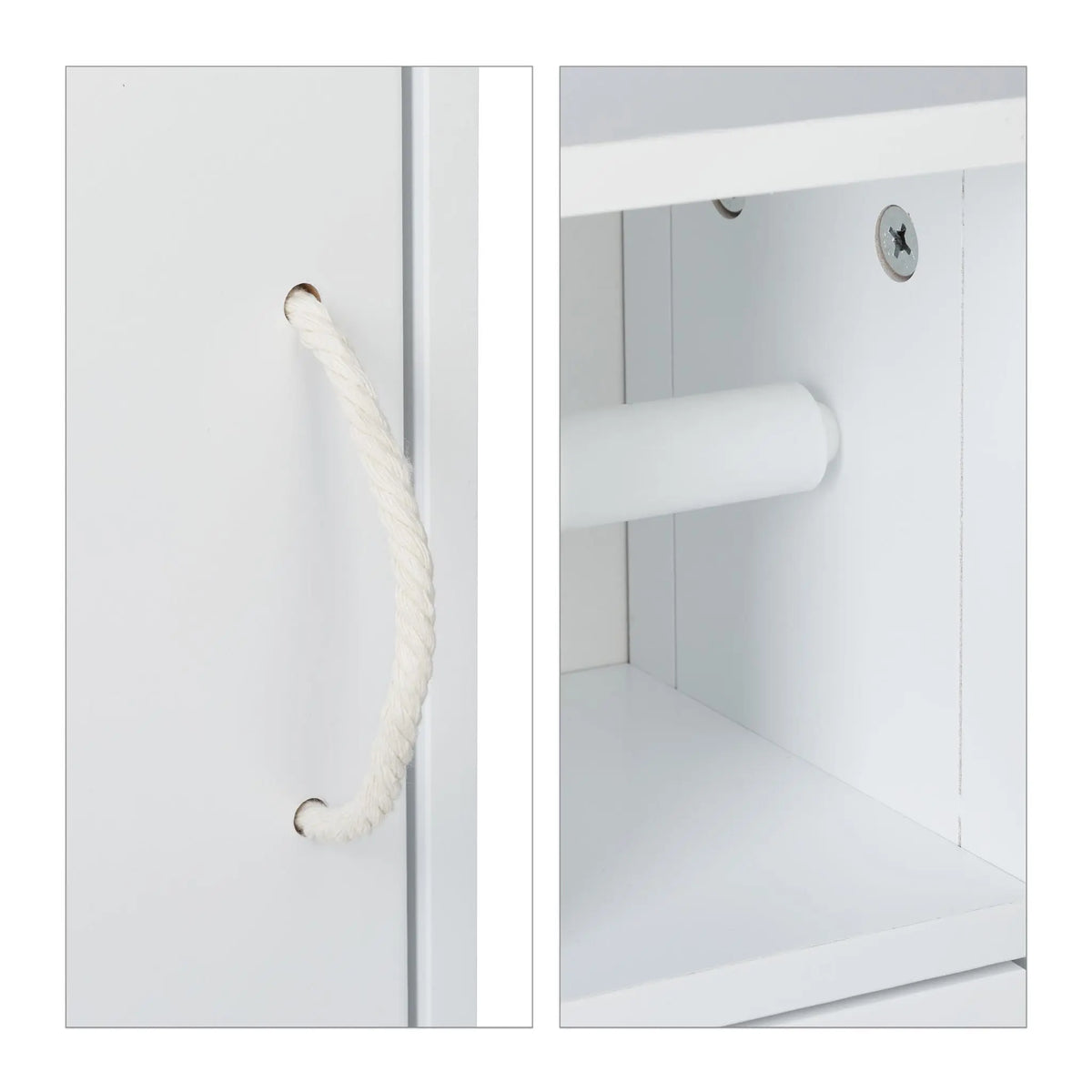 Stehender Toilettenpapierhalter in Weiss Weiss von Relaxdays