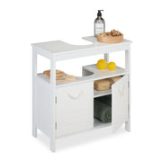 Waschbeckenunterschrank mit Seilgriffen Weiss von Relaxdays