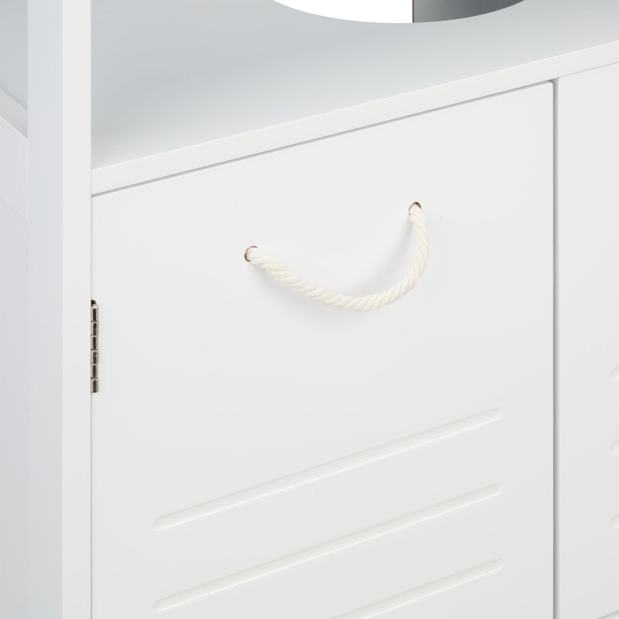 Waschbeckenunterschrank mit Seilgriffen Weiss von Relaxdays