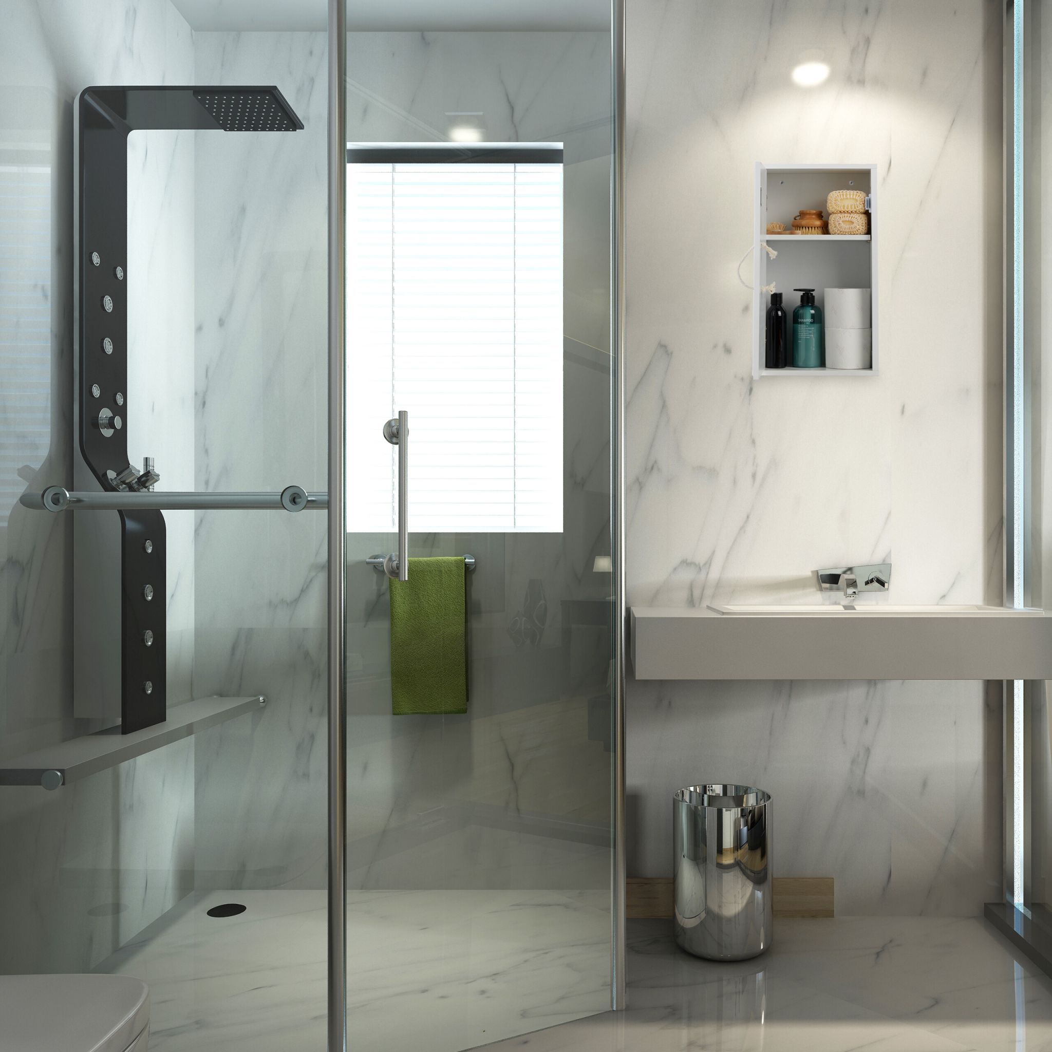 Weisser Hängeschrank Bad Weiss-Creme von Relaxdays