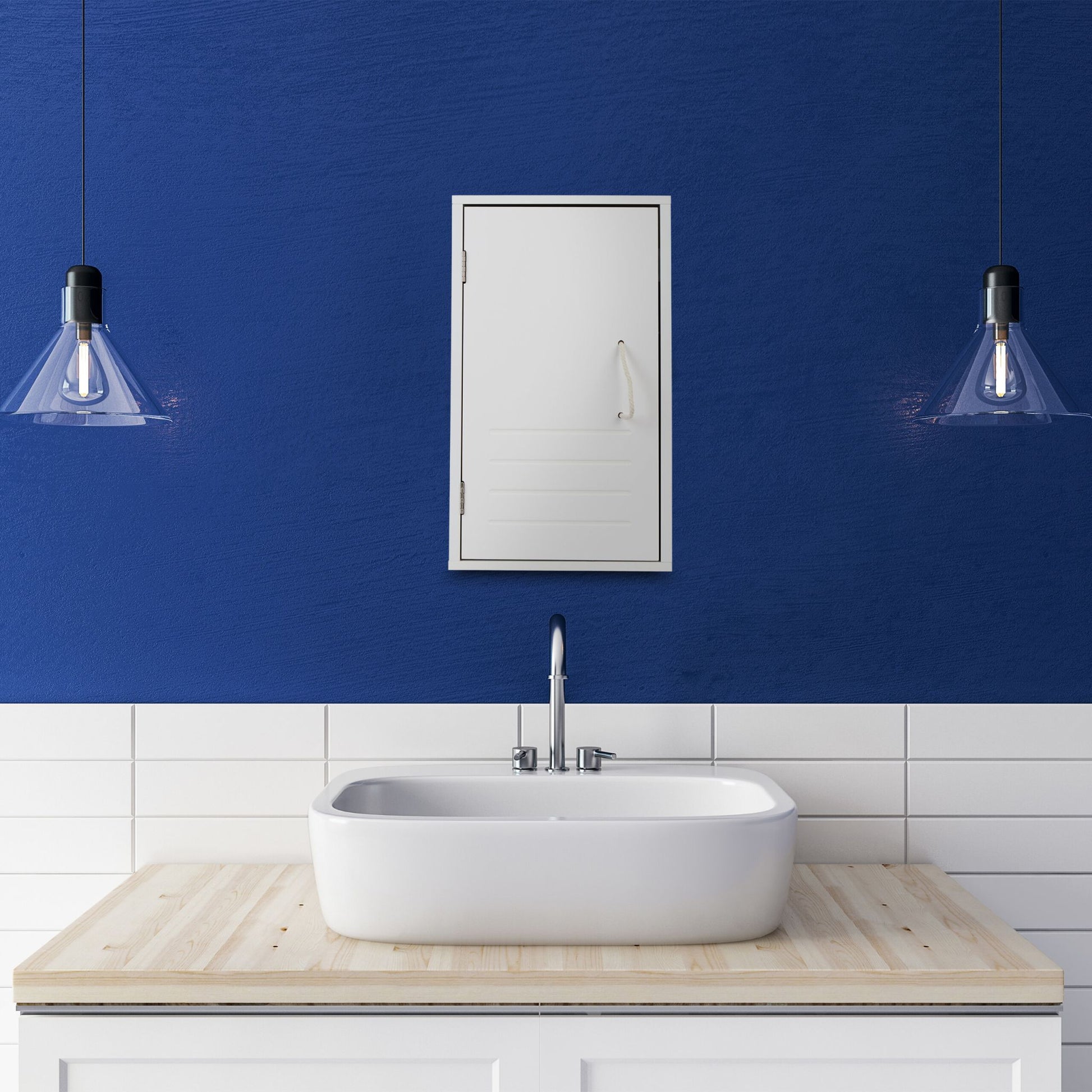 Weisser Hängeschrank Bad Weiss-Creme von Relaxdays