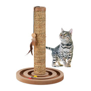 Kratzsäule mit Spielzeug Beige-Braun-Rot von Relaxdays