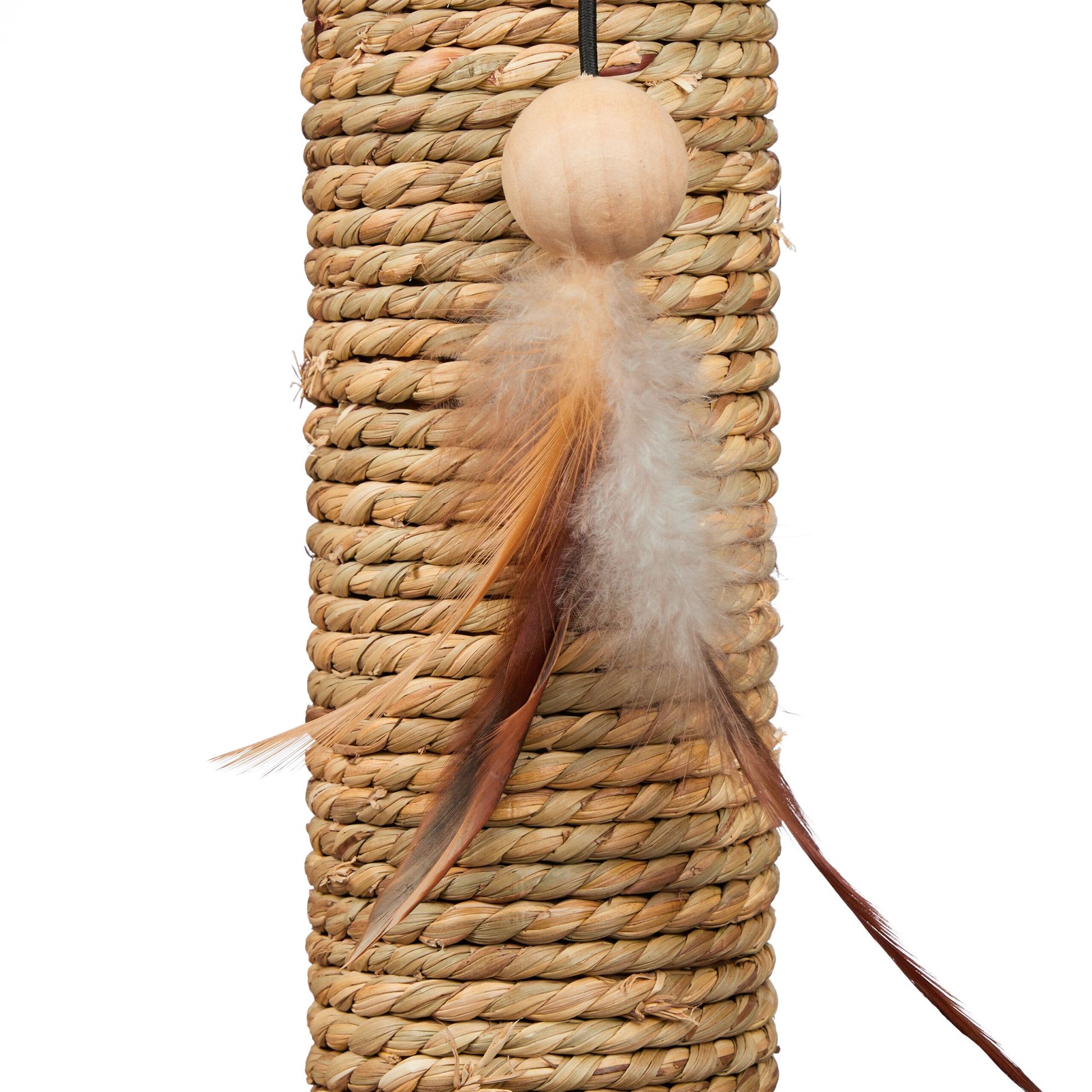 Kratzsäule mit Spielzeug Beige-Braun-Rot von Relaxdays
