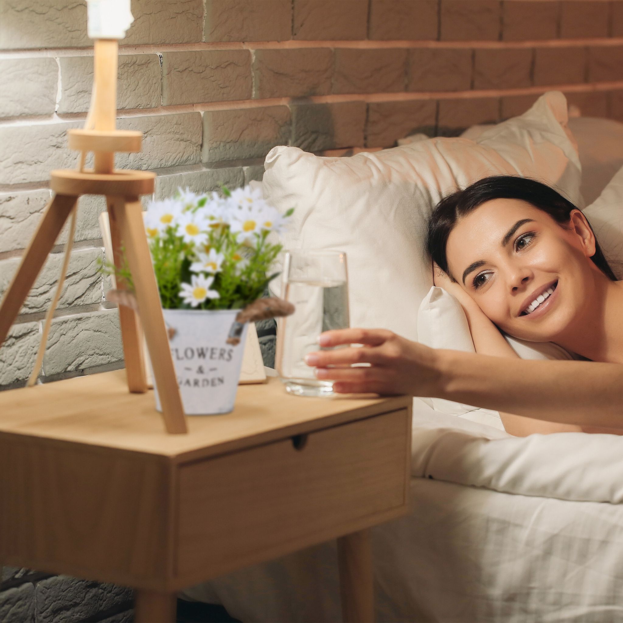 Kunstblumen Topf 40er-Set Weiss-Gelb-Rosa von Relaxdays