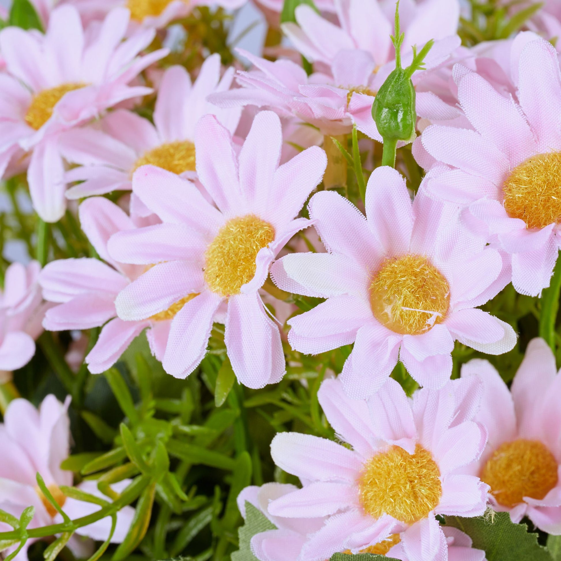 Kunstblumen Topf 40er-Set Weiss-Gelb-Rosa von Relaxdays