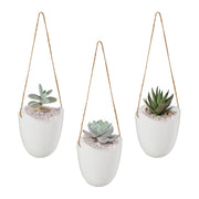 Hängende Wandvase 3er-Set Weiss-Hellbraun von Relaxdays
