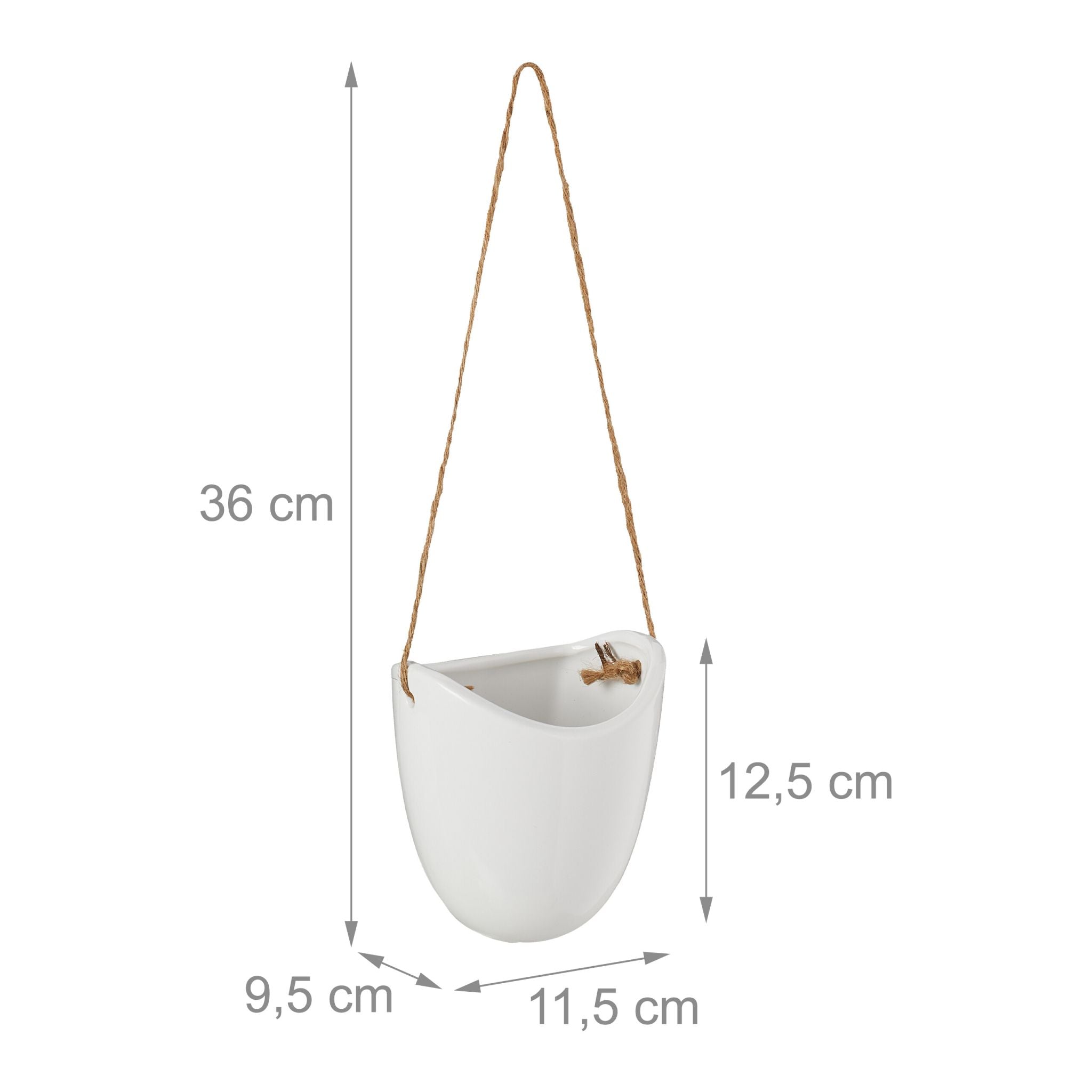 Hängende Wandvase 3er-Set Weiss-Hellbraun von Relaxdays