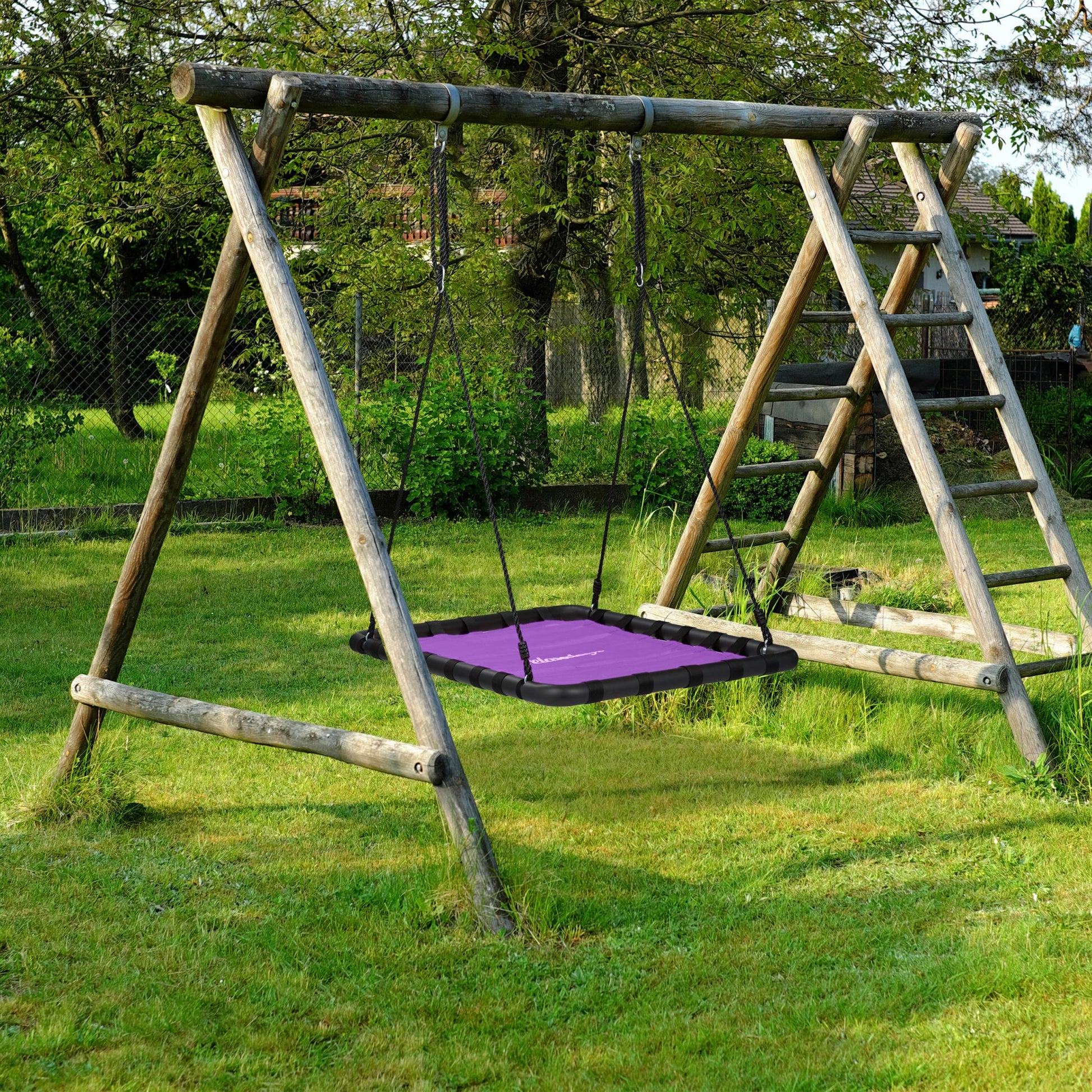 Eckige Nestschaukel Lila-Schwarz von Relaxdays