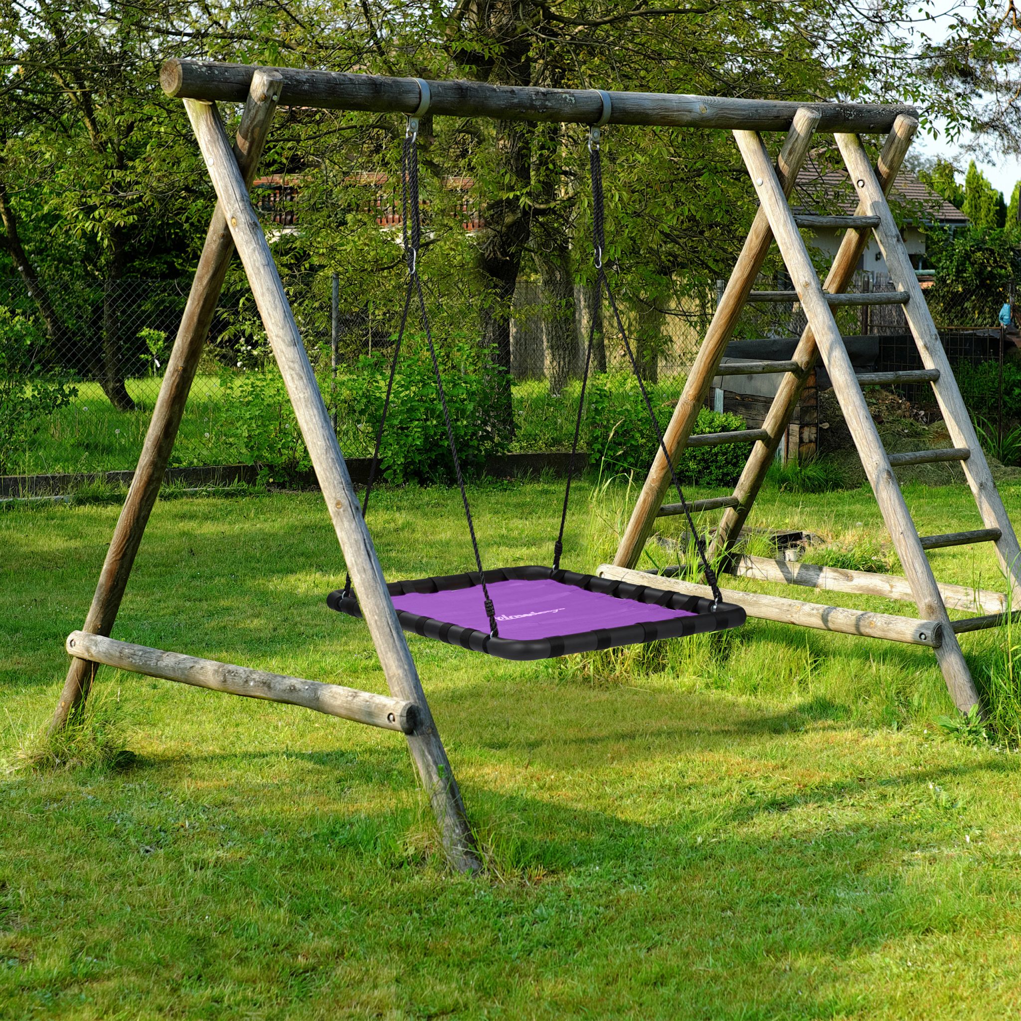 Eckige Nestschaukel Lila-Schwarz von Relaxdays