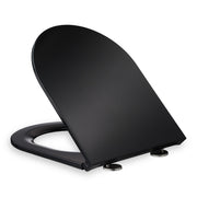 Toilettendeckel mit Absenkautomatik Schwarz von Relaxdays