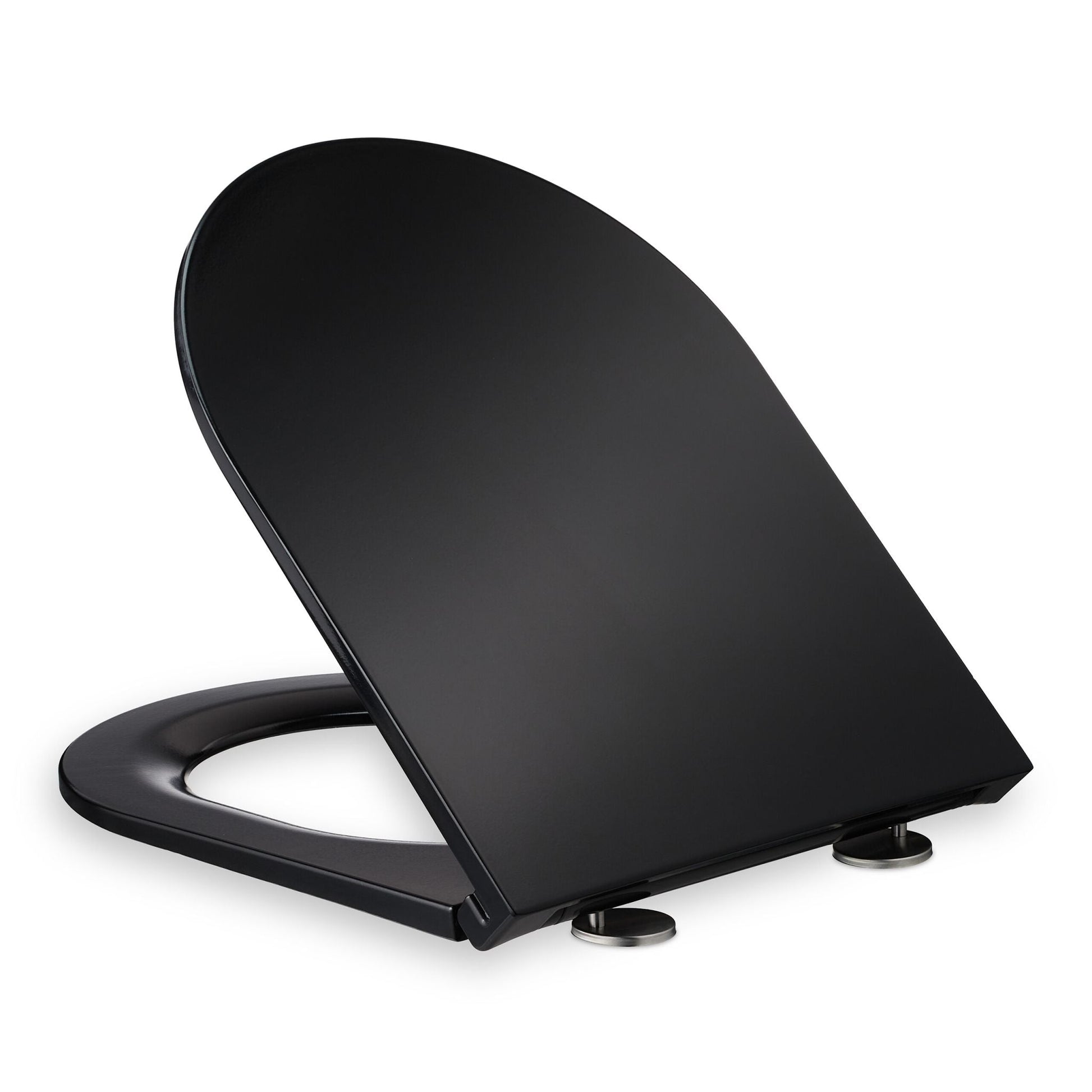 Toilettendeckel mit Absenkautomatik Schwarz von Relaxdays