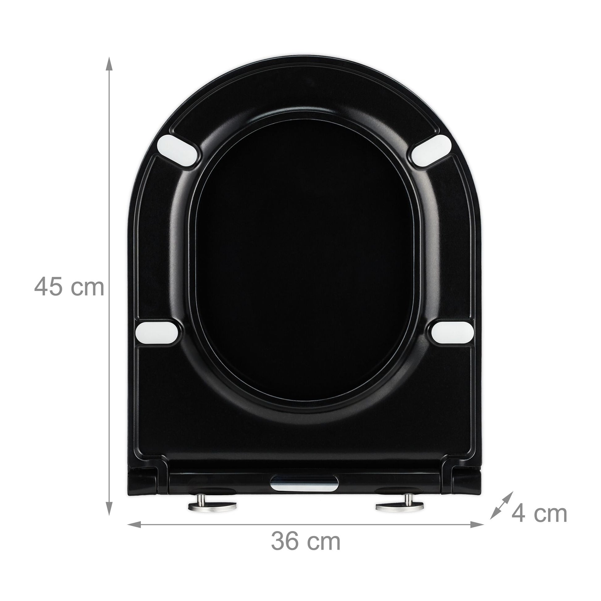 Toilettendeckel mit Absenkautomatik Schwarz von Relaxdays