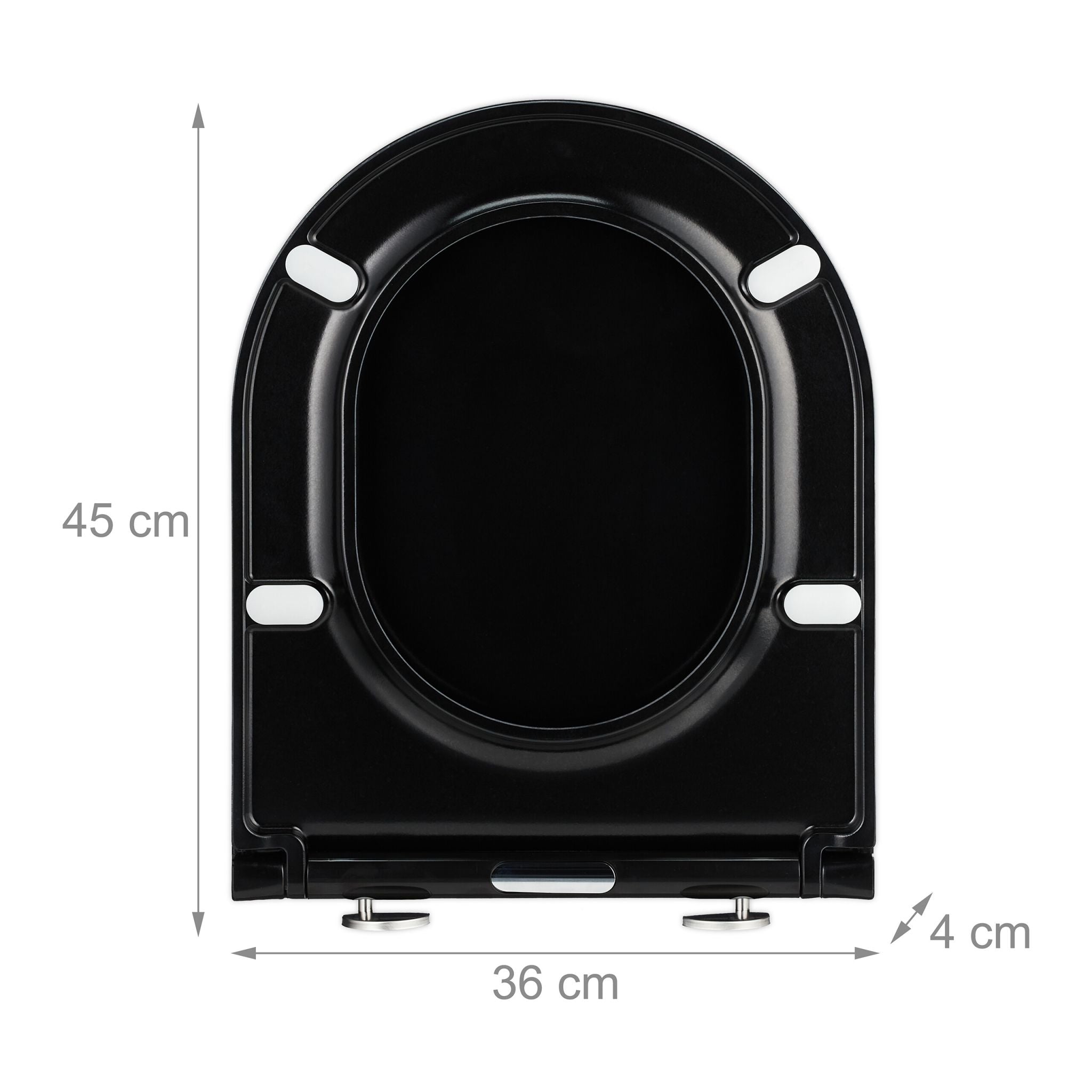 Toilettendeckel mit Absenkautomatik Schwarz von Relaxdays