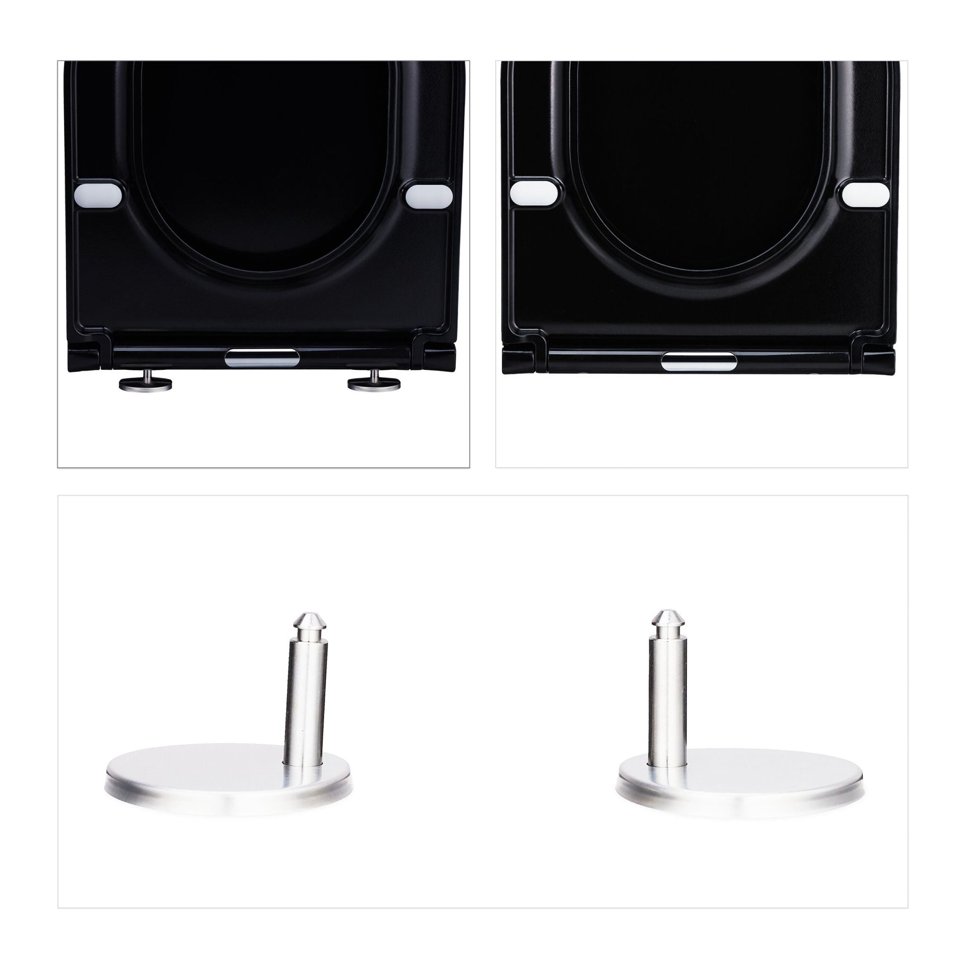 Toilettendeckel mit Absenkautomatik Schwarz von Relaxdays