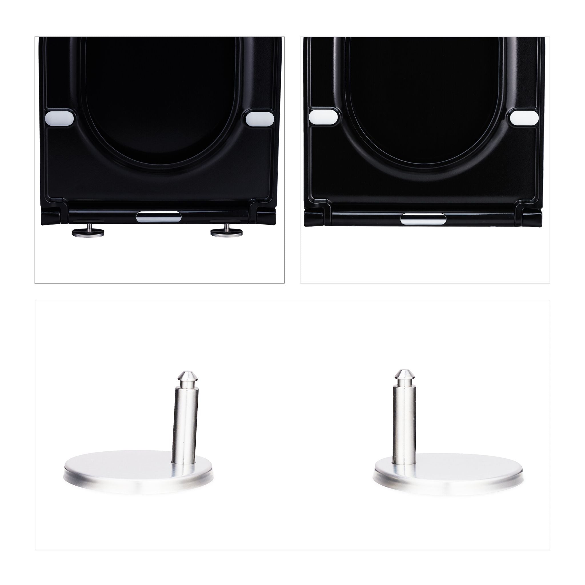 Toilettendeckel mit Absenkautomatik Schwarz von Relaxdays