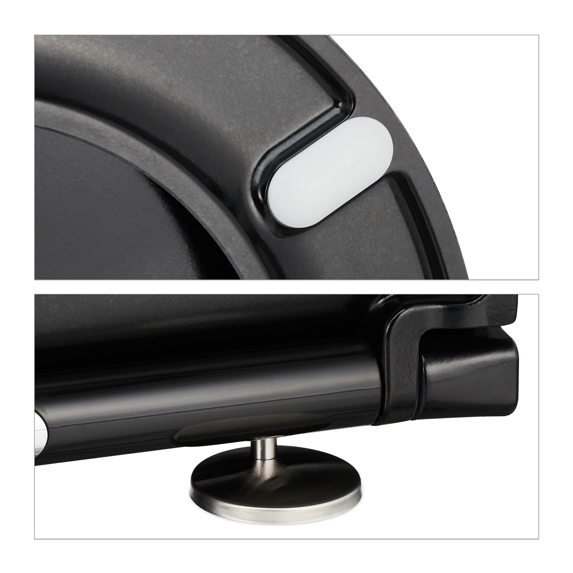 Toilettendeckel mit Absenkautomatik Schwarz von Relaxdays