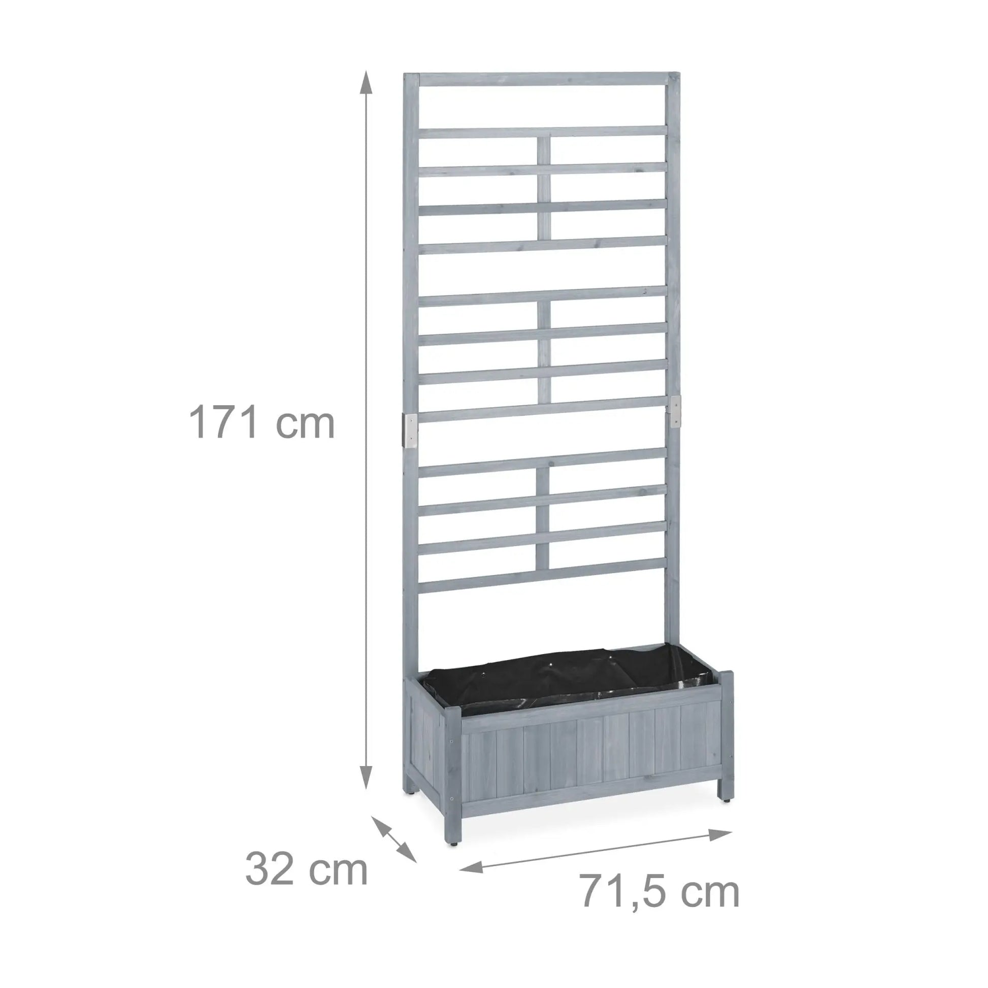 Pflanzkasten mit Spalierwand in Grau Schwarz-Grau von Relaxdays