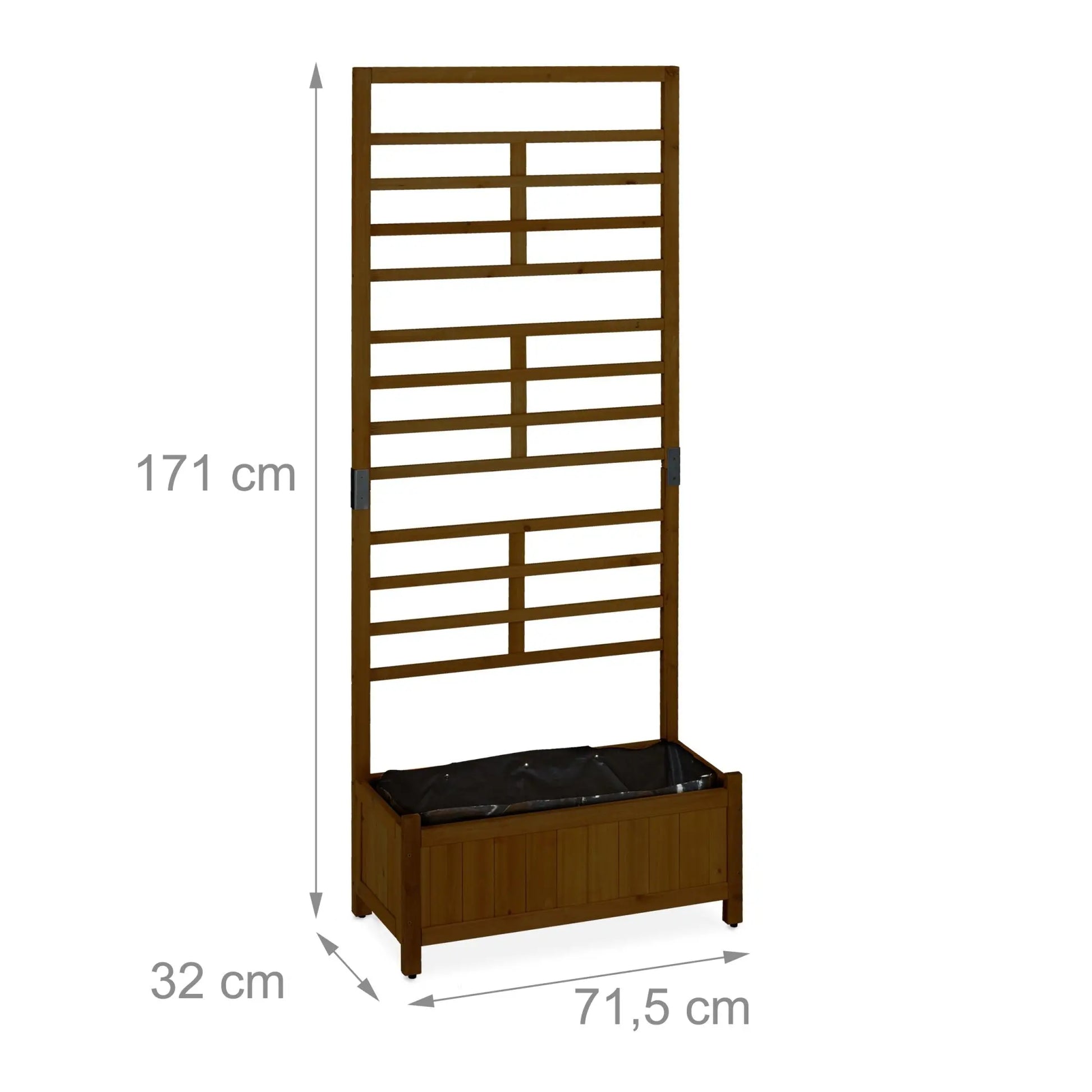 Pflanzkasten mit Spalierwand in Braun Braun-Schwarz von Relaxdays