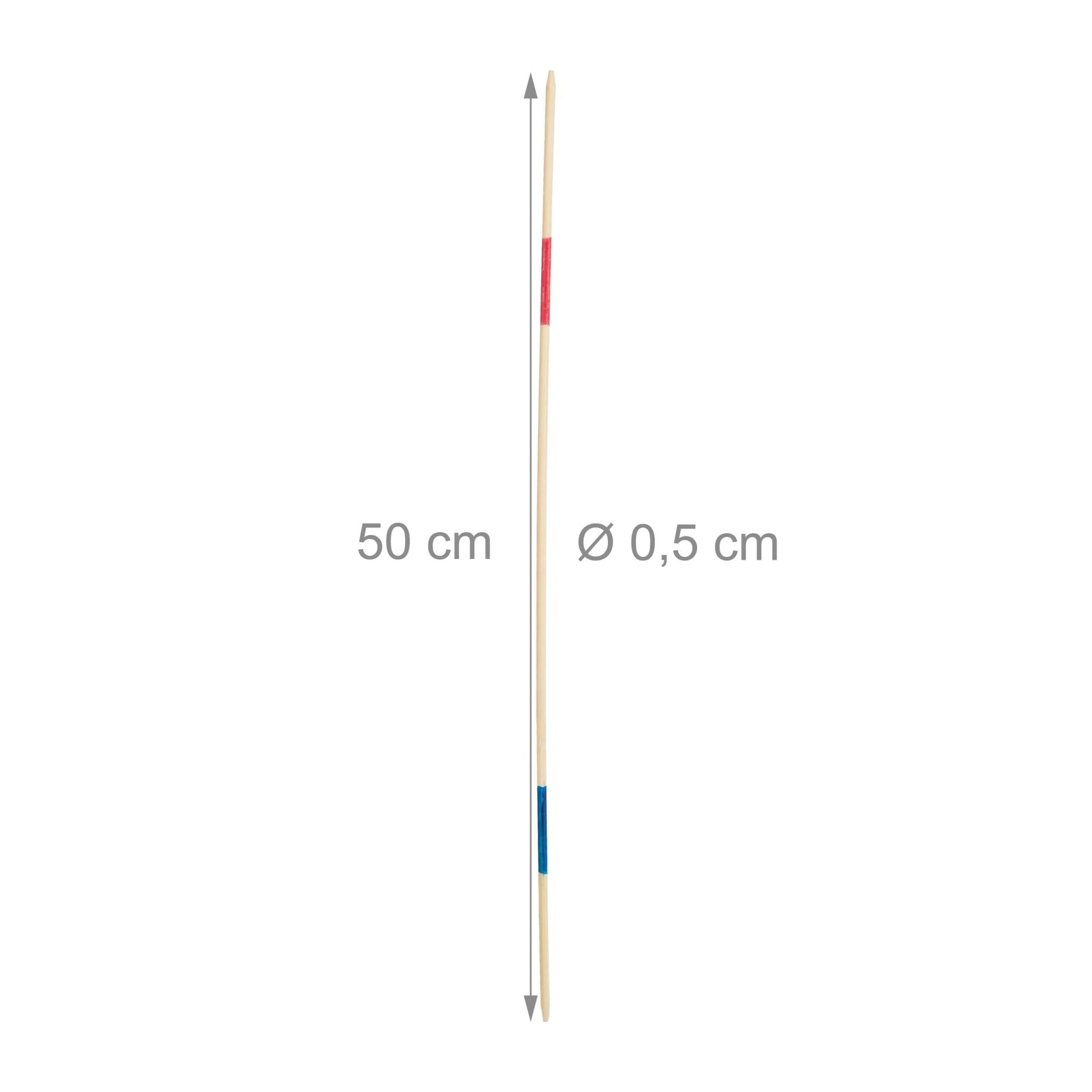 Riesenmikado 50cm 2er-Set Blau-Hellbraun-Rot von Relaxdays