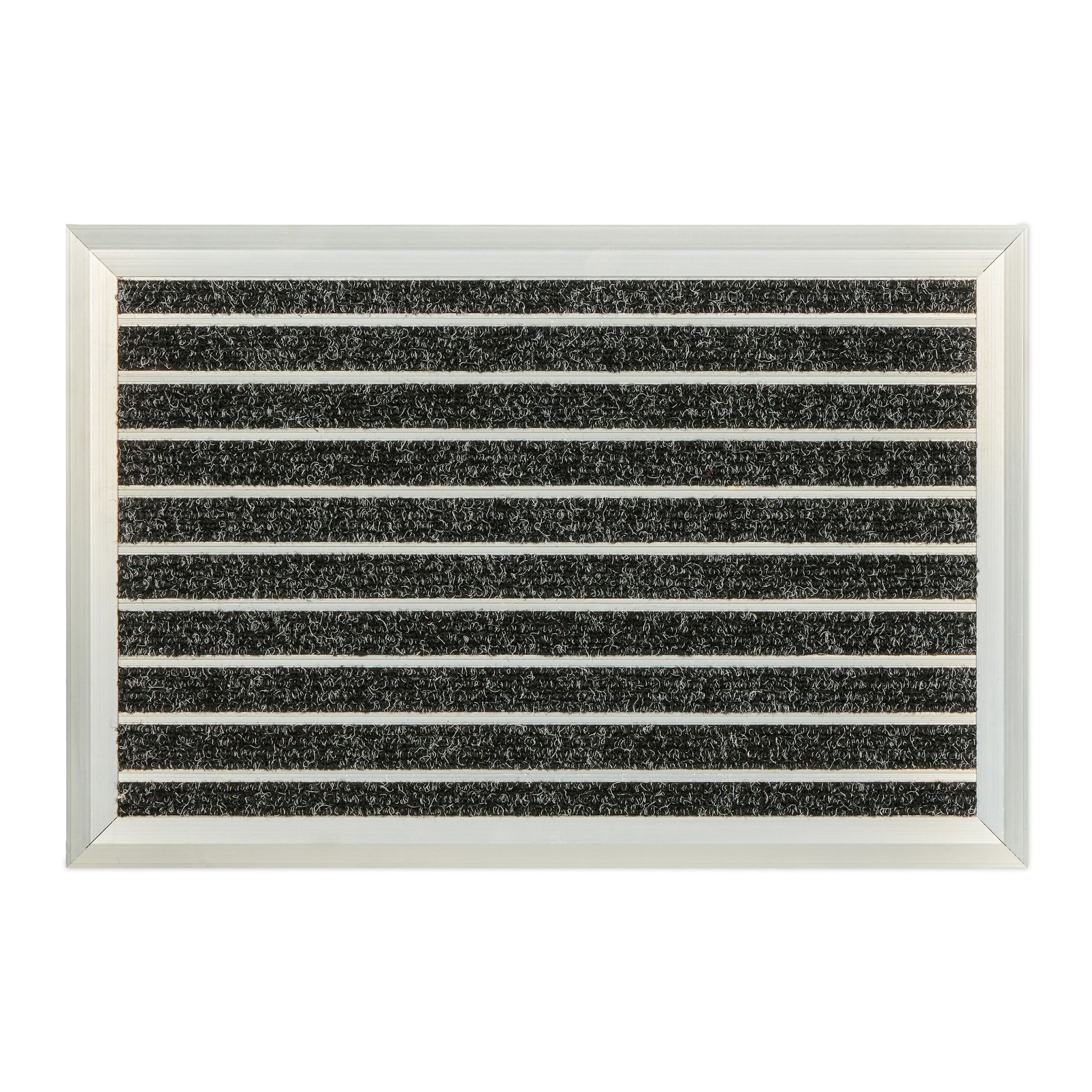 Fussmatte Aluminium schwarz Schwarz-Silber von Relaxdays