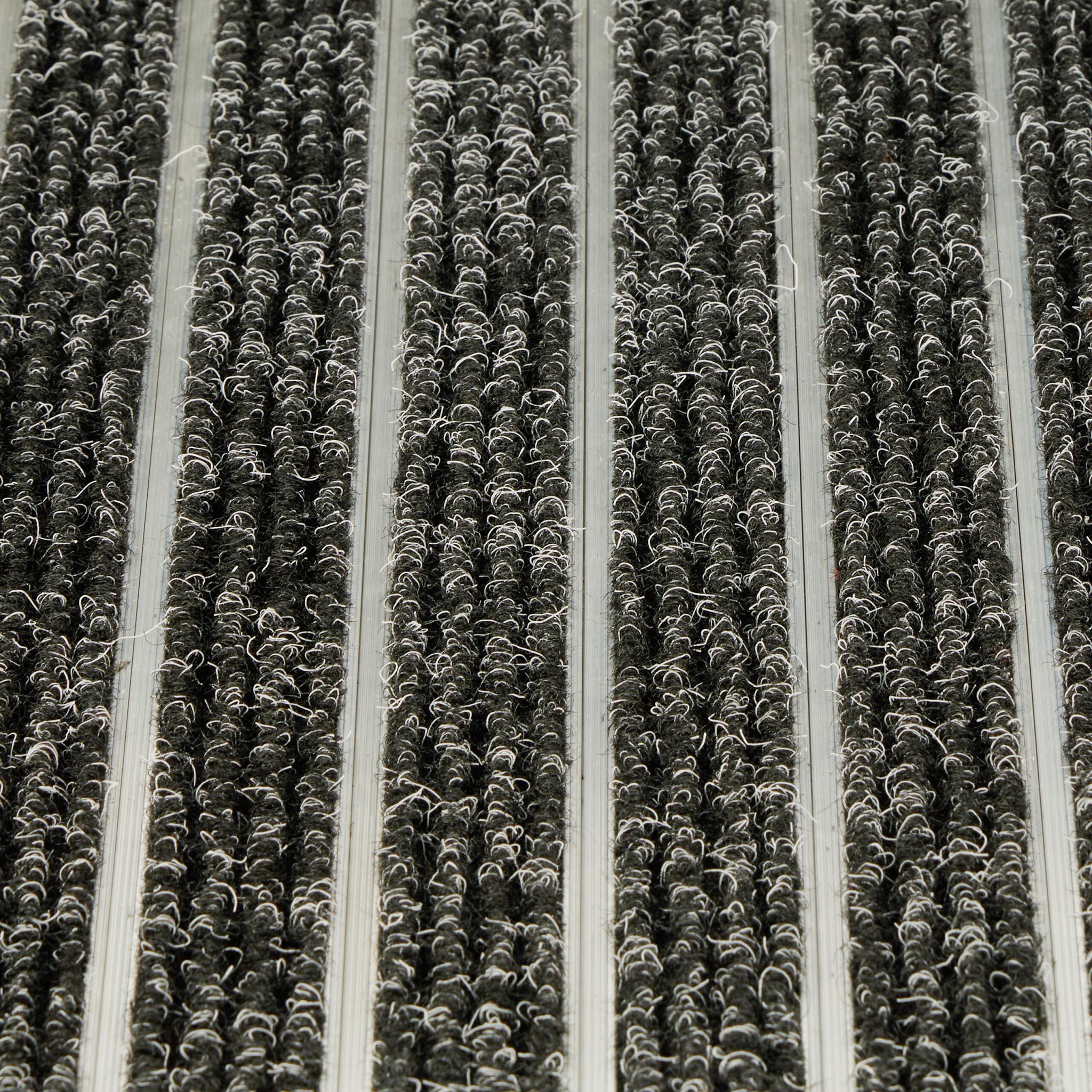 Fussmatte Aluminium schwarz Schwarz-Silber von Relaxdays