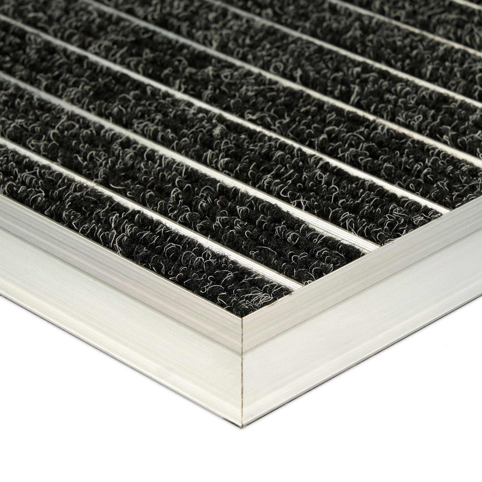 Fussmatte Aluminium schwarz Schwarz-Silber von Relaxdays