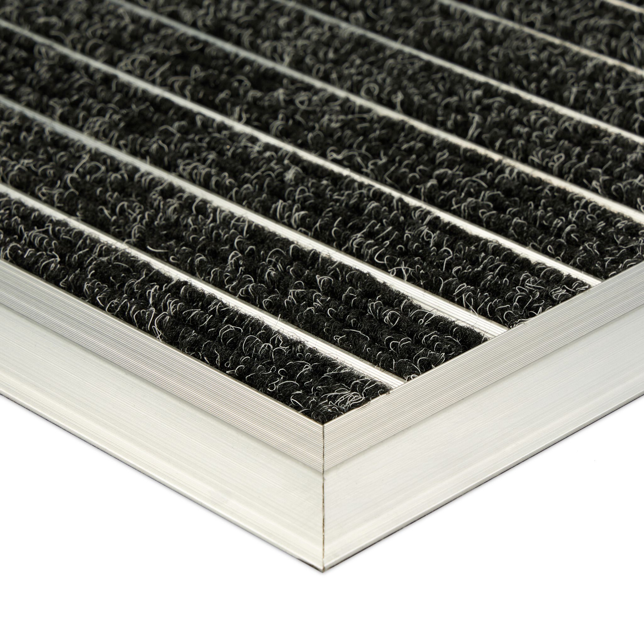 Fussmatte Aluminium schwarz Schwarz-Silber von Relaxdays