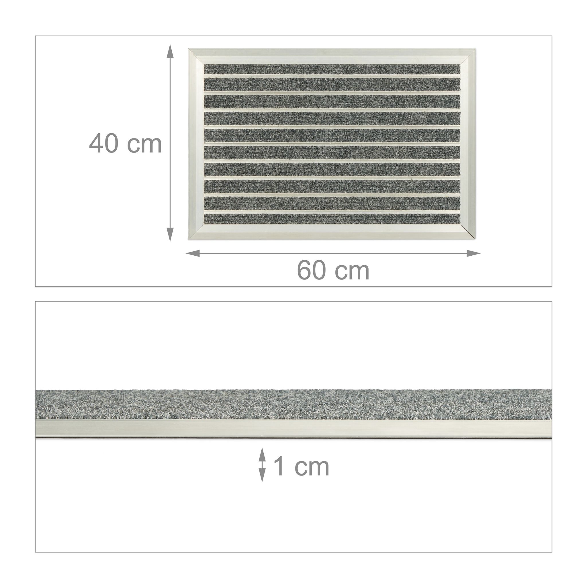 Fussmatte Aluminium Silber-Grau von Relaxdays