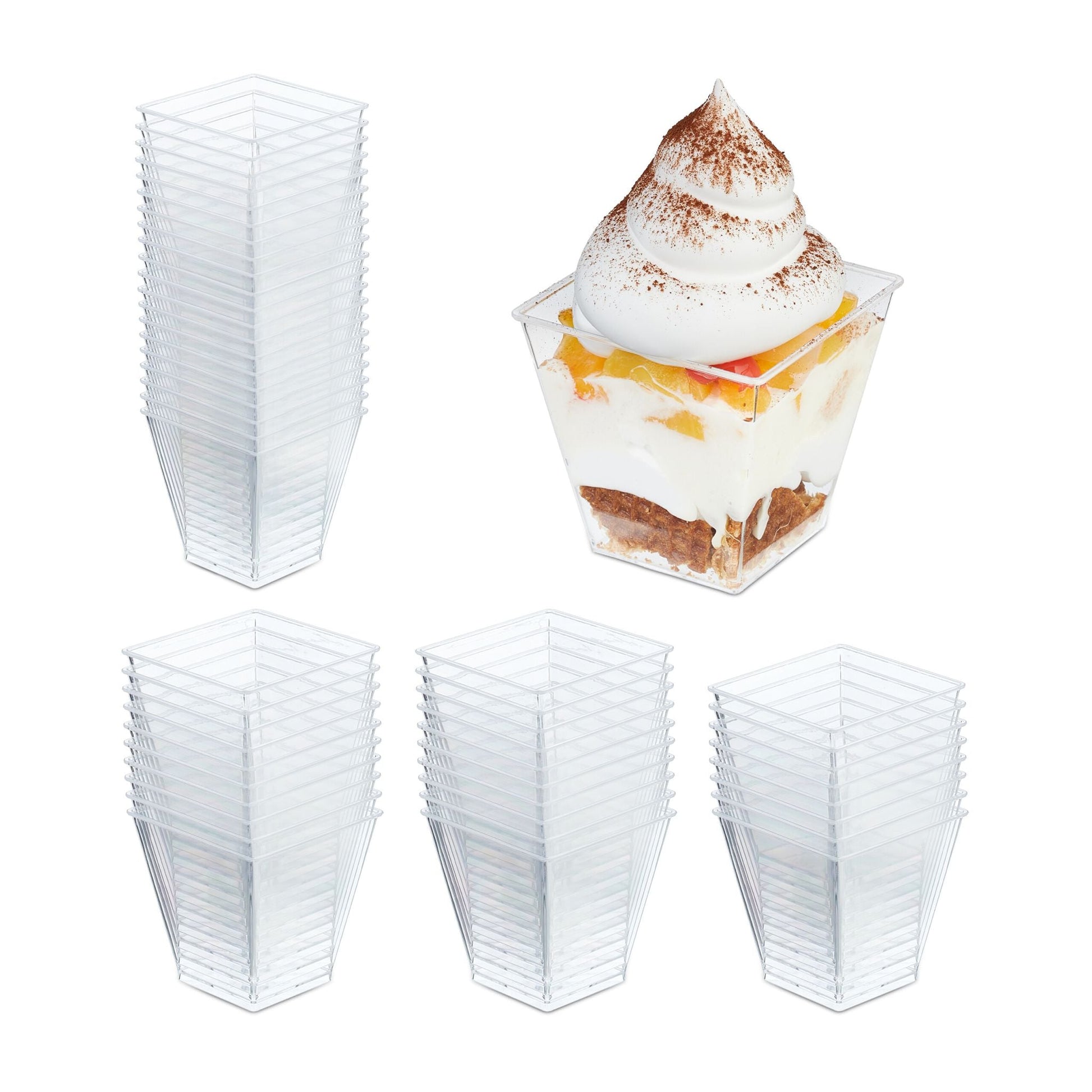Dessertschalen 50er-Set Transparent von Relaxdays