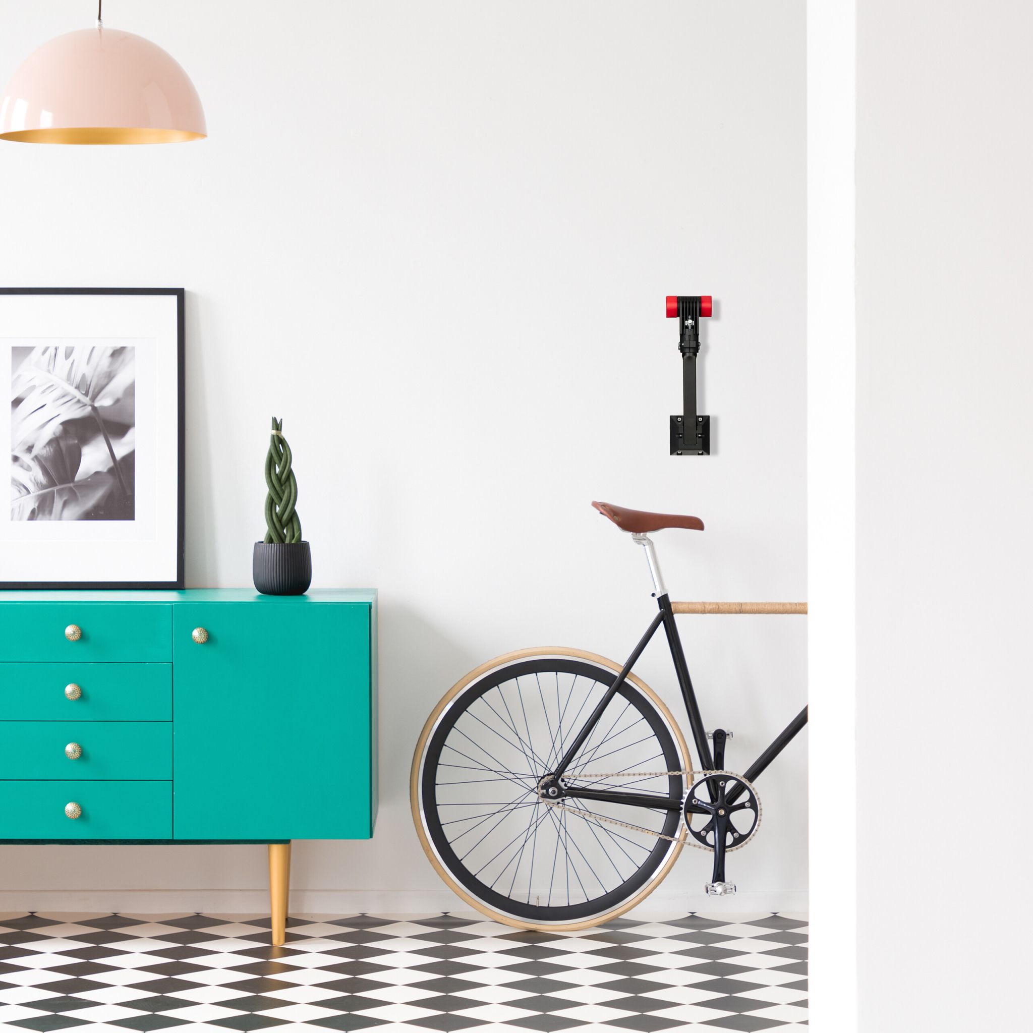 Fahrrad Montageständer für die Wand Rot-Schwarz-Silber von Relaxdays
