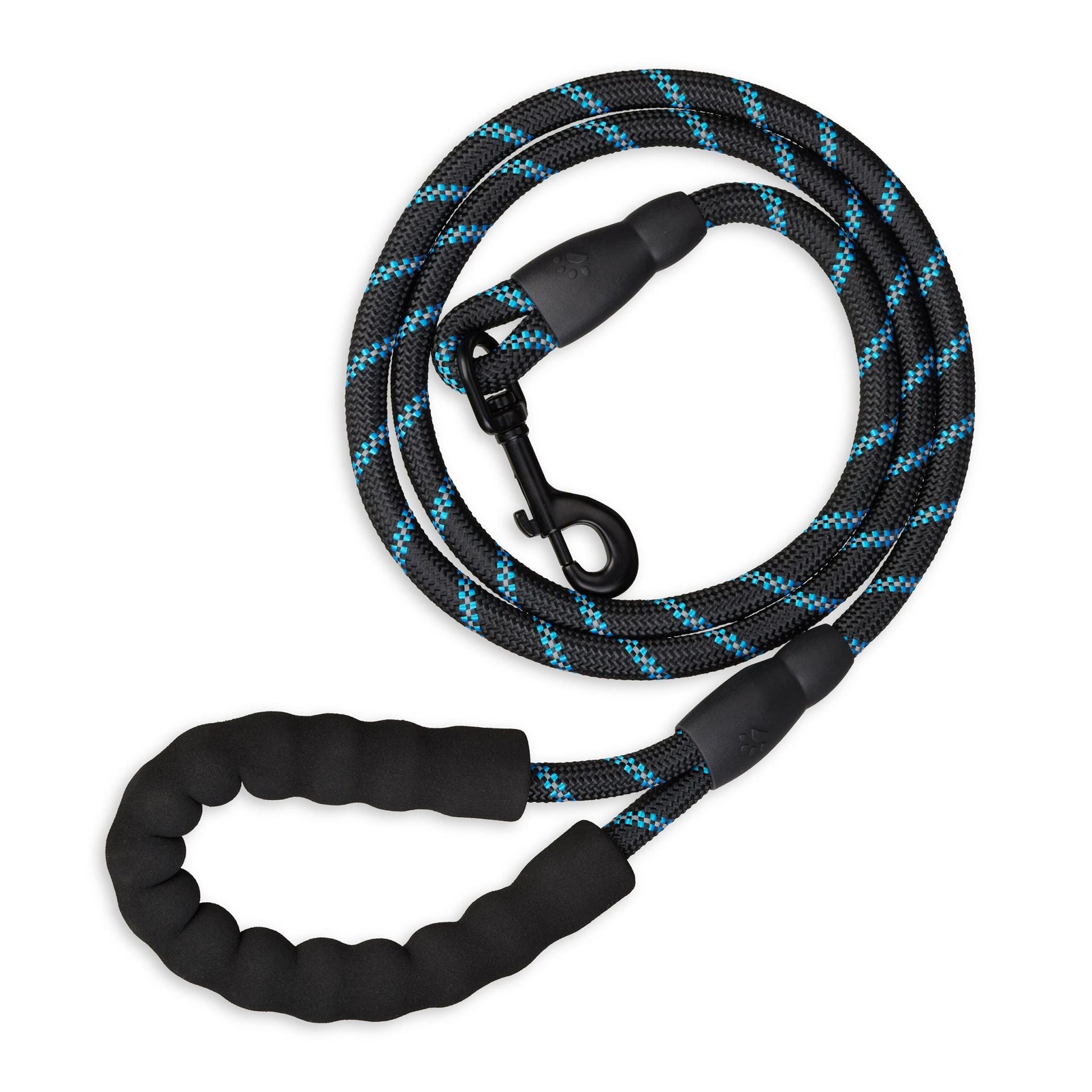 Gepolsterte Hundeleine schwarz 150cm Blau-Schwarz-Grau von Relaxdays