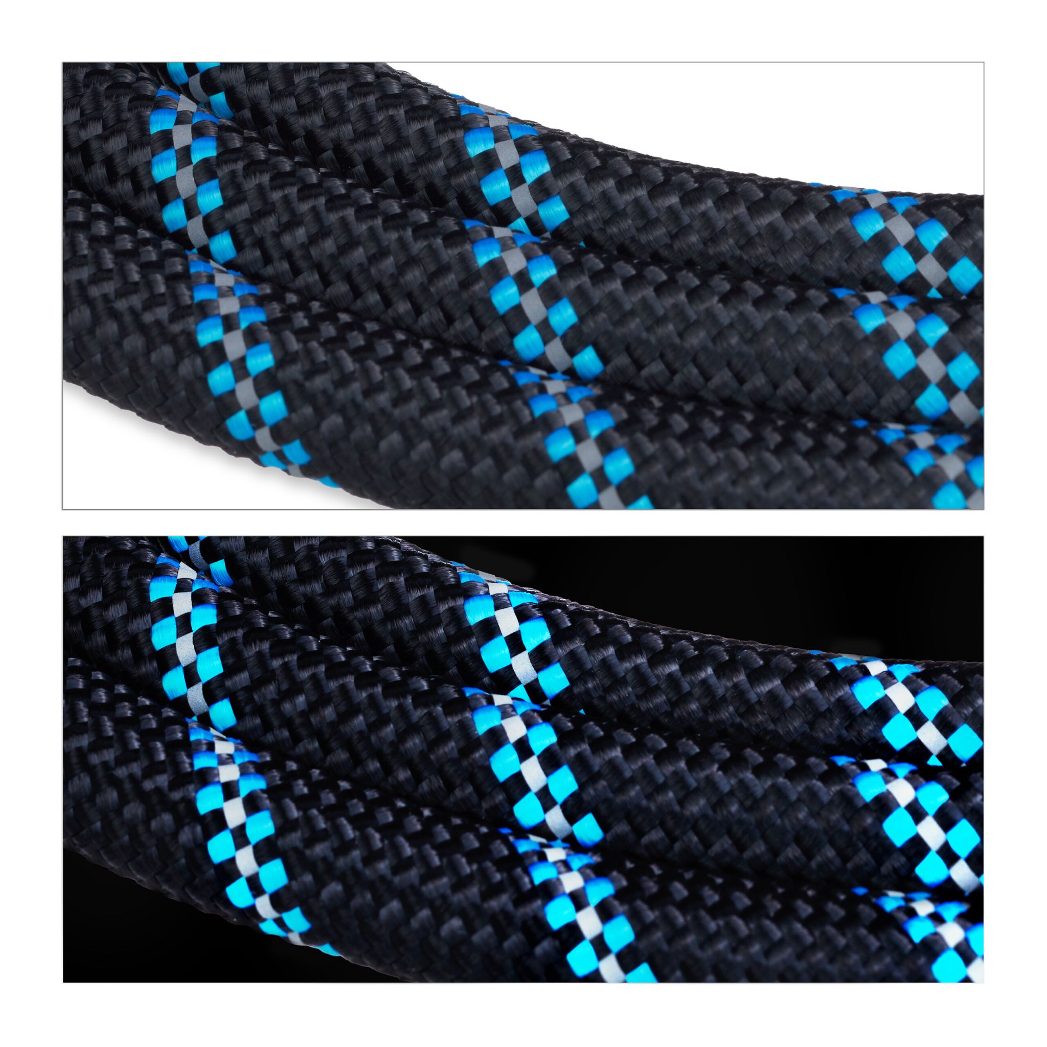 Gepolsterte Hundeleine schwarz 150cm Blau-Schwarz-Grau von Relaxdays