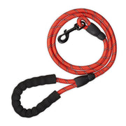 Gepolsterte Hundeleine rot 150cm Rot-Schwarz-Grau von Relaxdays