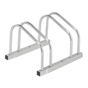Fahrradständer für 2 Fahrräder Silber von Relaxdays