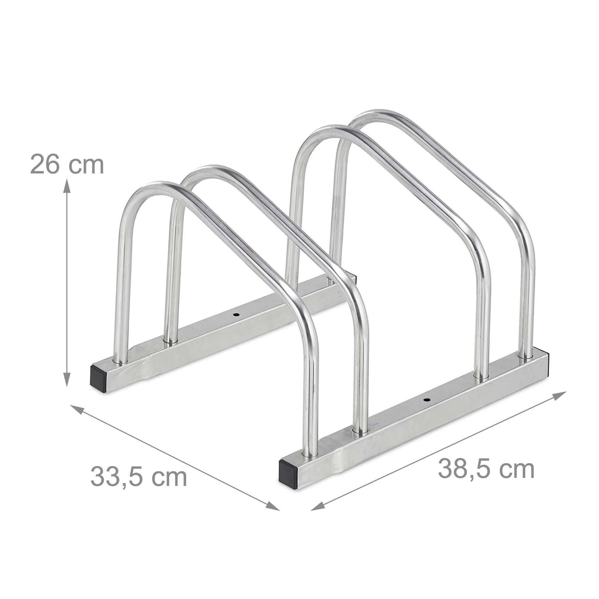 Fahrradständer für 2 Fahrräder Silber von Relaxdays