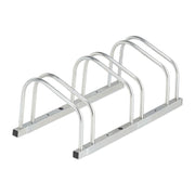 Fahrradständer für 3 Fahrräder Silber von Relaxdays