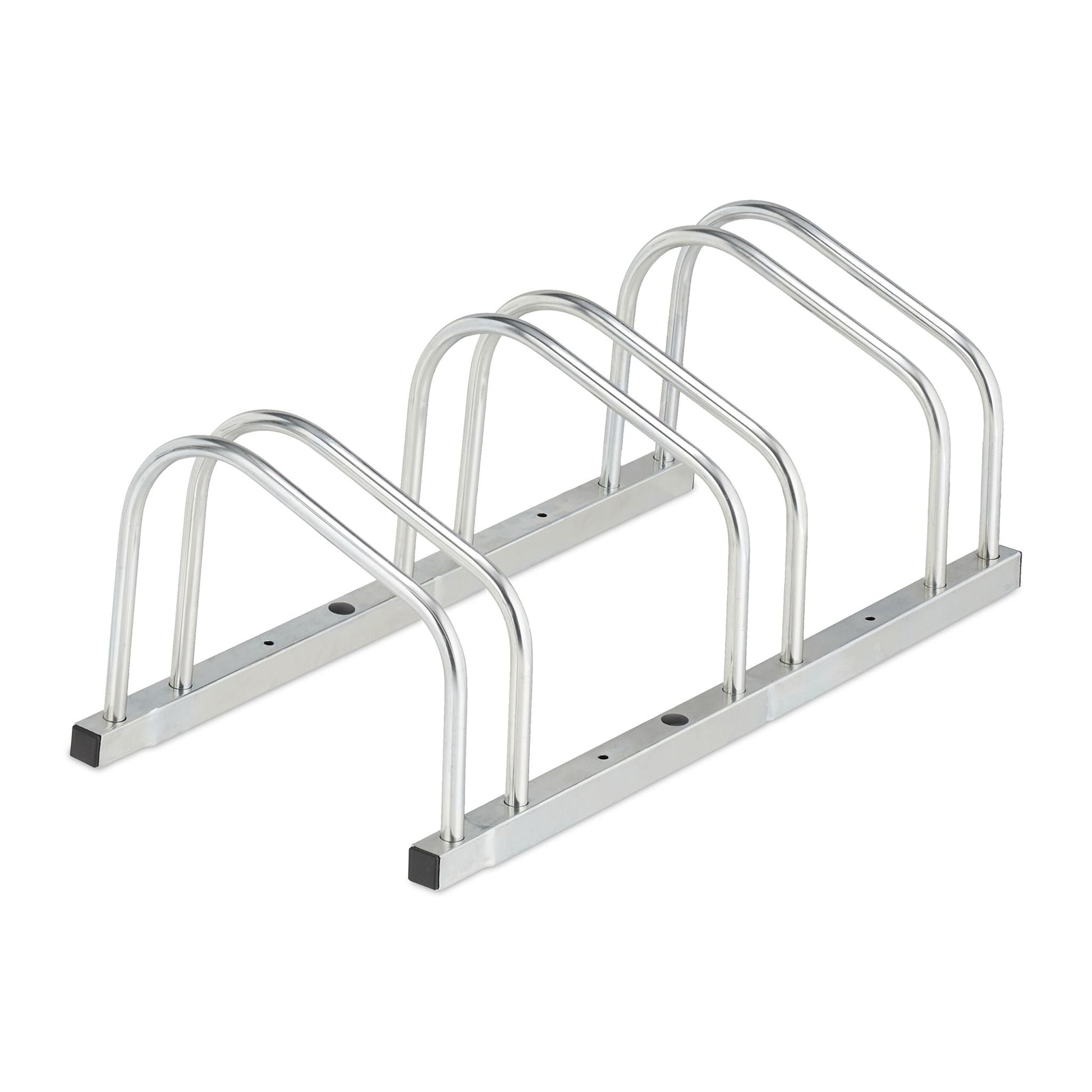 Fahrradständer für 3 Fahrräder Silber von Relaxdays