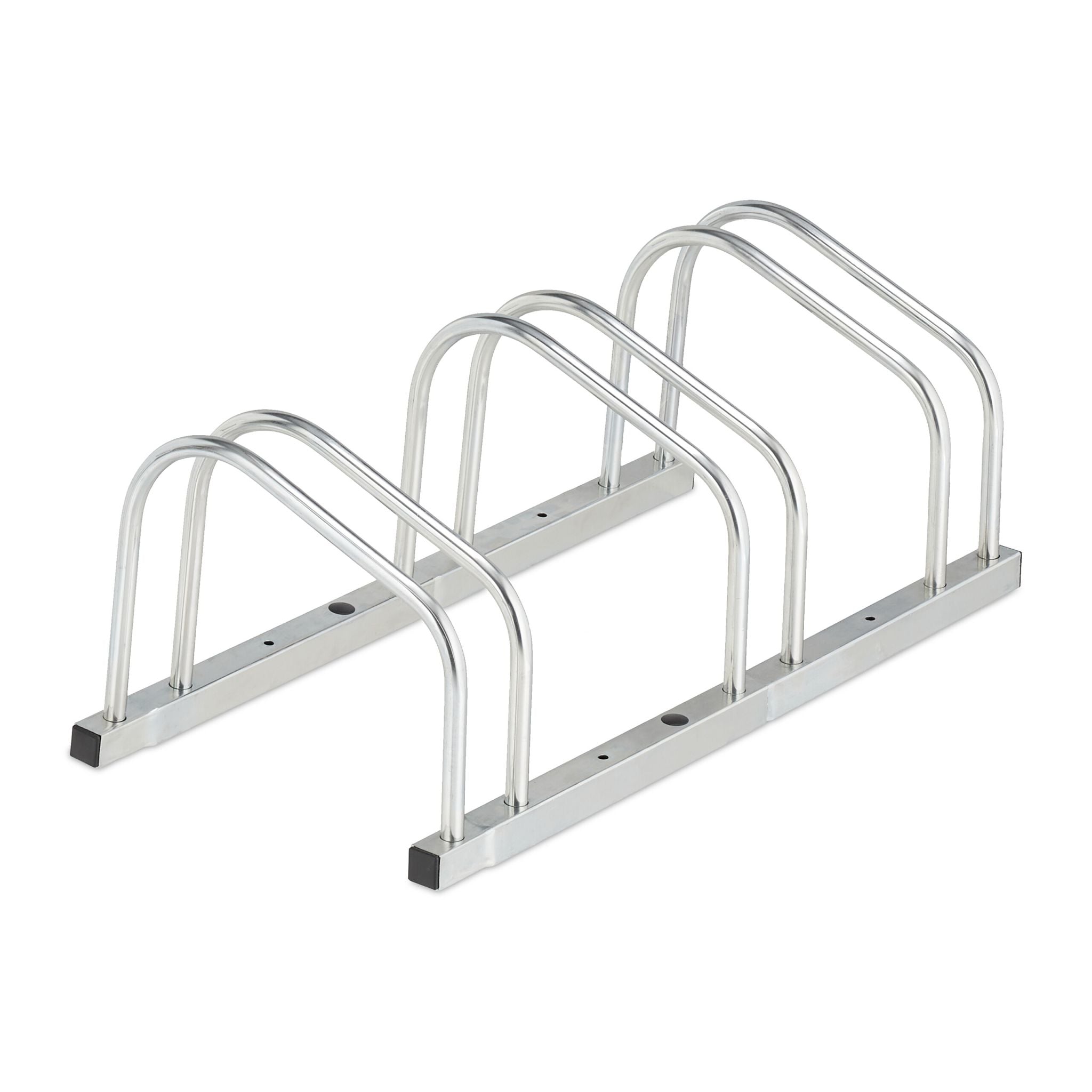 Fahrradständer für 3 Fahrräder Silber von Relaxdays