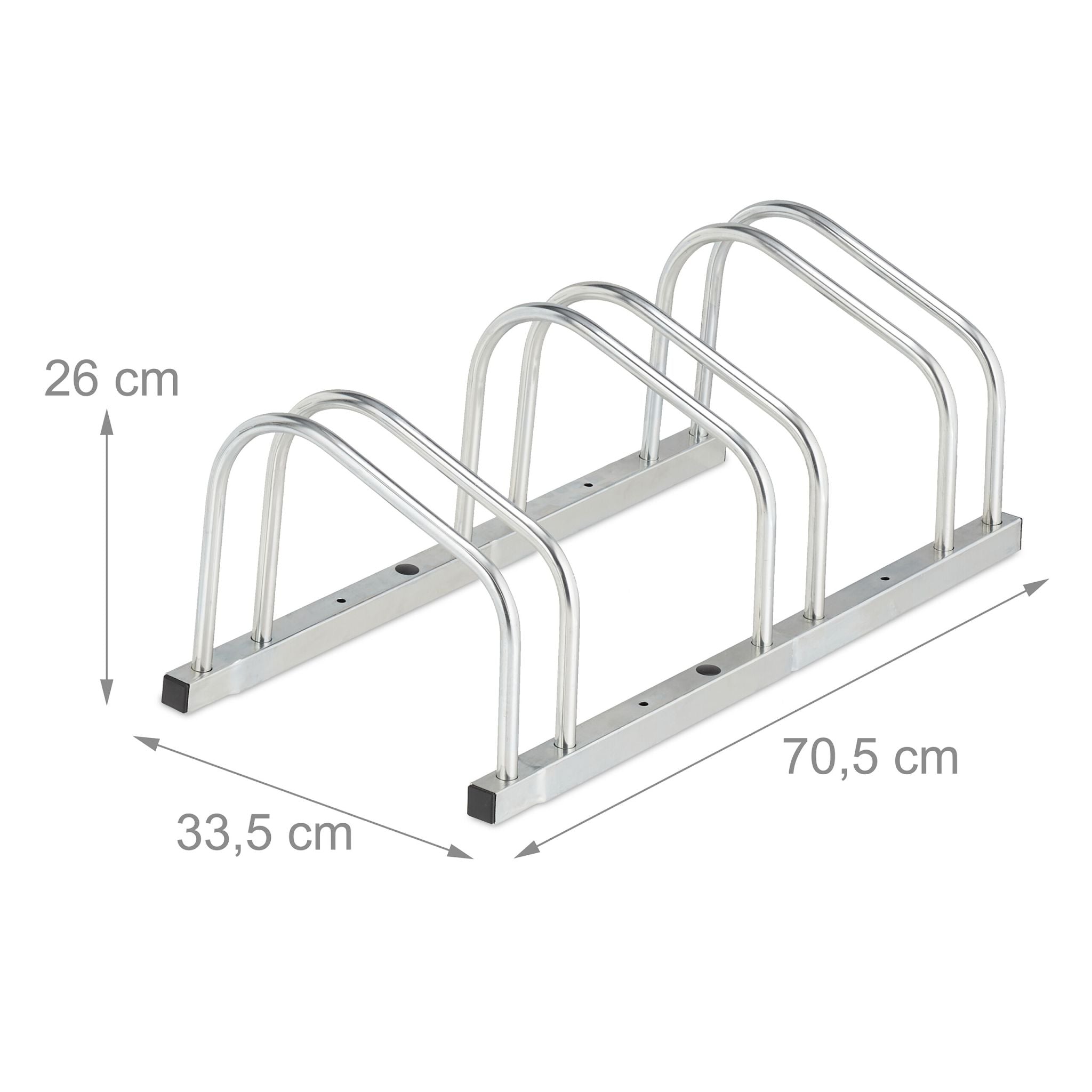 Fahrradständer für 3 Fahrräder Silber von Relaxdays