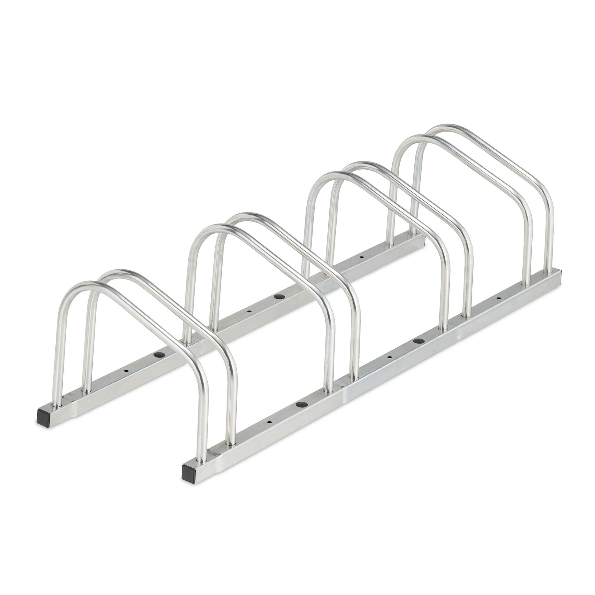 Fahrradständer für 4 Fahrräder Silber von Relaxdays