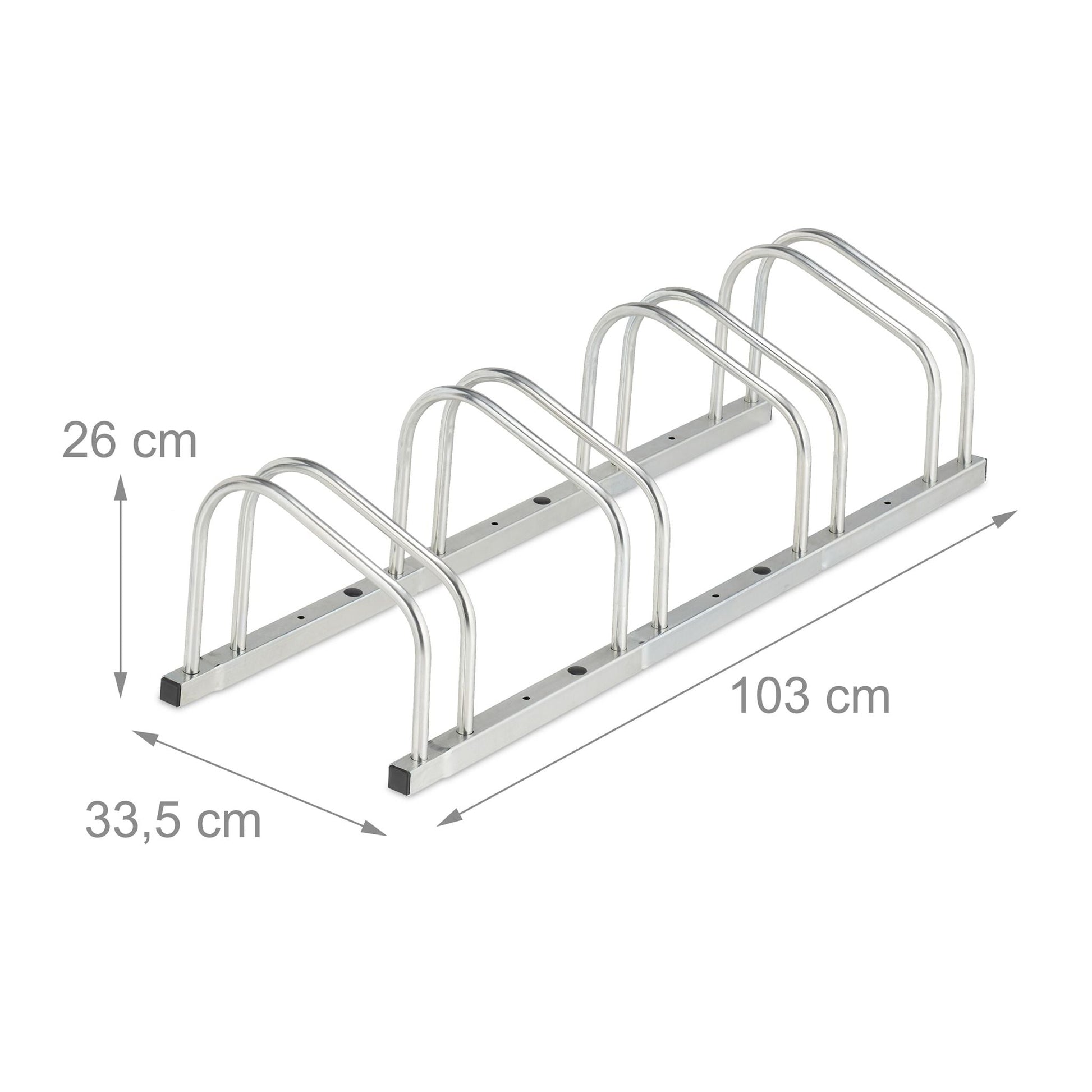 Fahrradständer für 4 Fahrräder Silber von Relaxdays