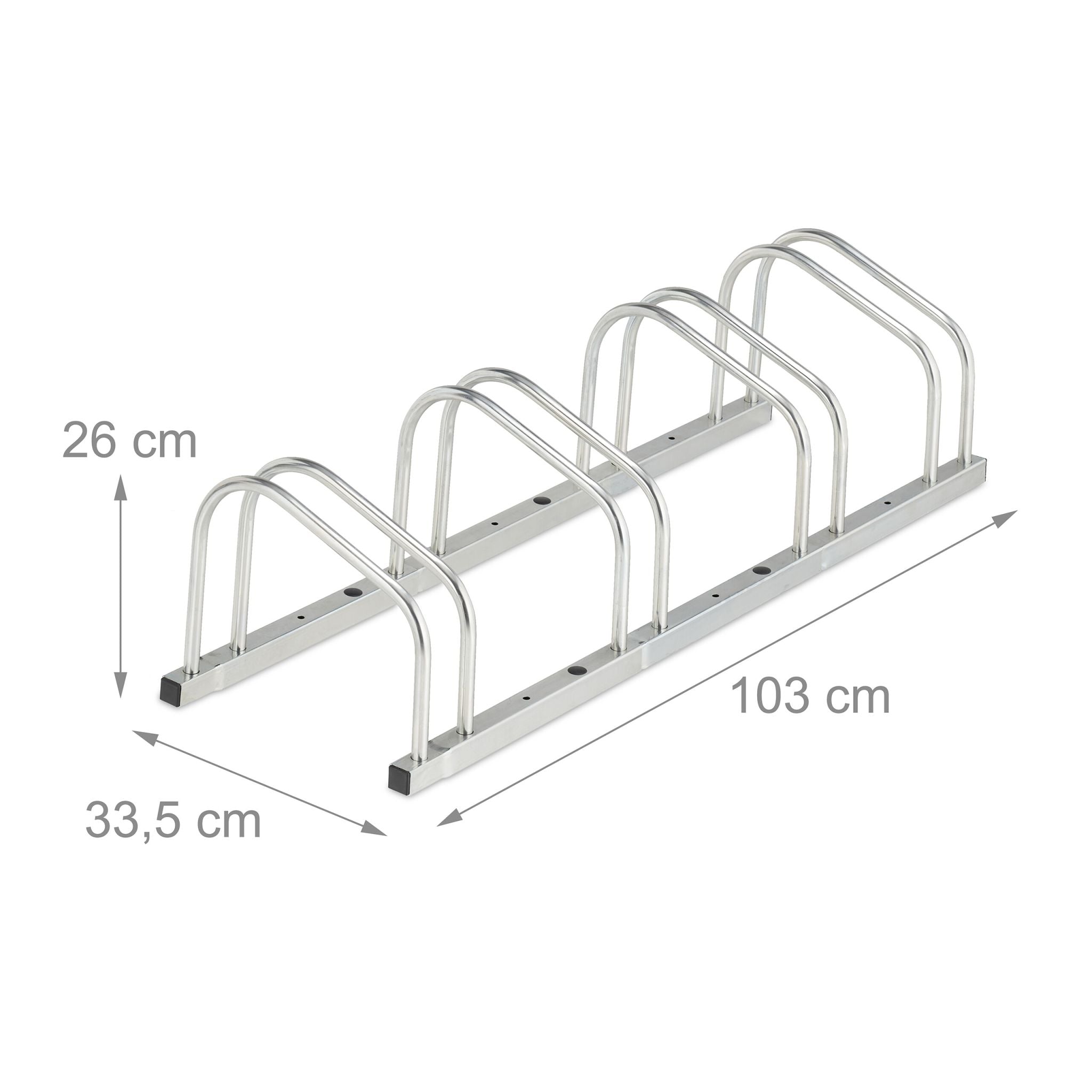 Fahrradständer für 4 Fahrräder Silber von Relaxdays