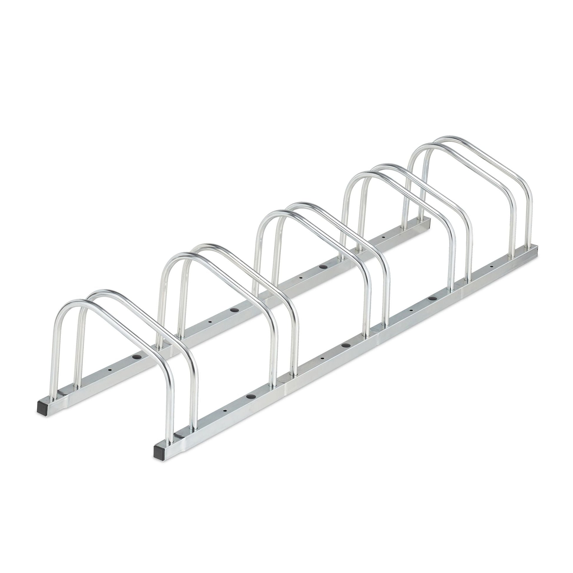 Fahrradständer für 5 Fahrräder Silber von Relaxdays